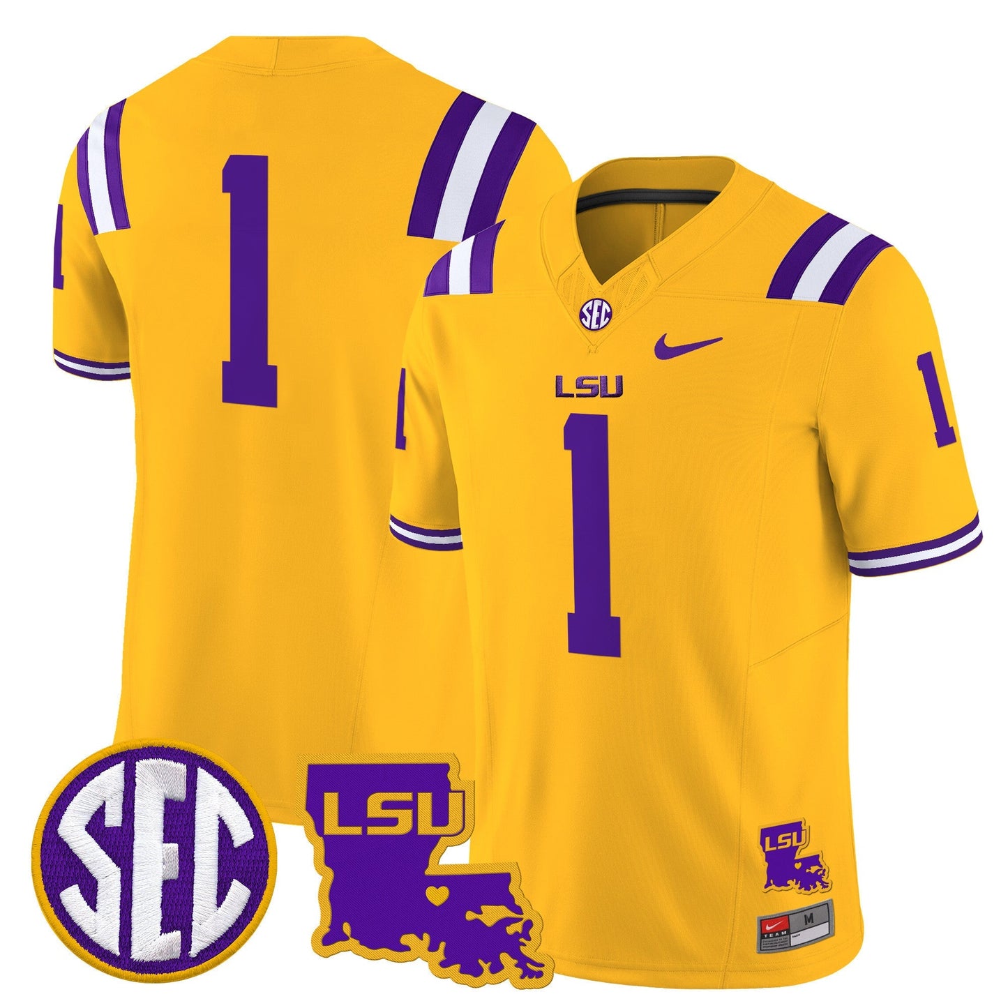 Men's LSU Tigers 2025 Louisiana Patch Vapor Limited Jersey - All Stitched