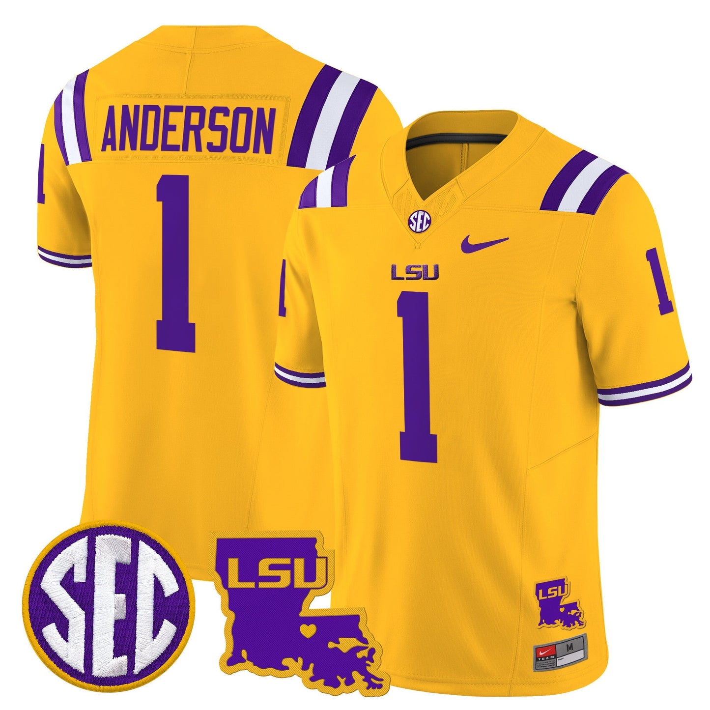 Men's LSU Tigers 2025 Louisiana Patch Vapor Limited Jersey - All Stitched