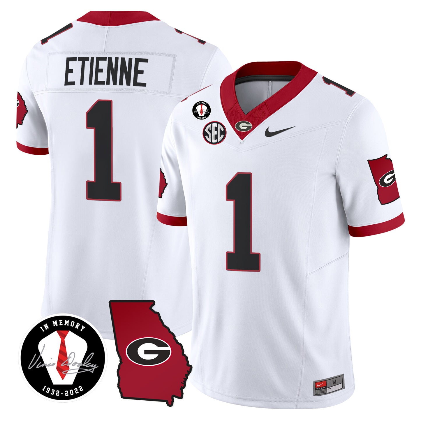 Men's Georgia Bulldogs 2024 Vapor Limited Jersey V3 - Georgia Map - All Stitched
