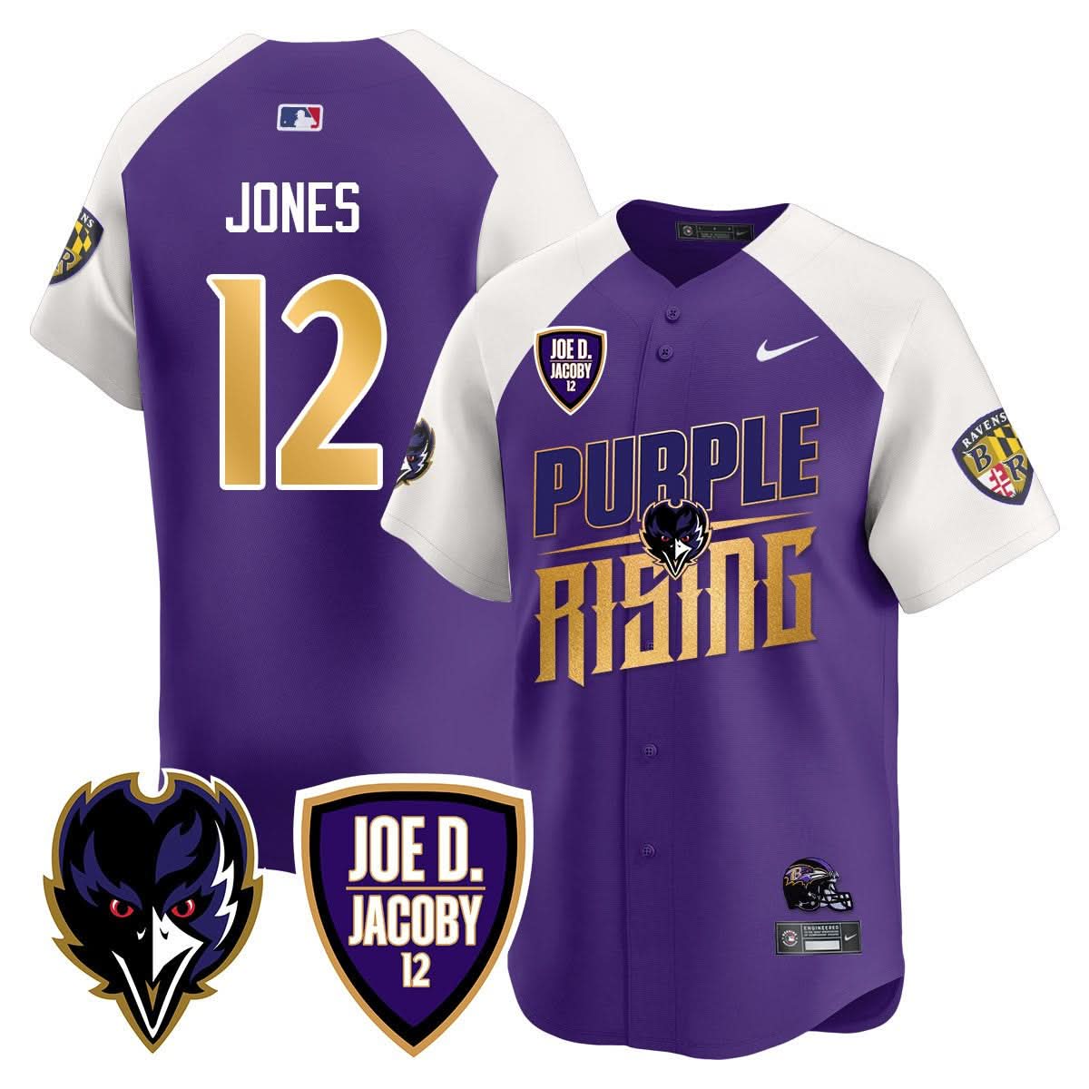 Ravens Purple Rising 2024 Vapor Limited Baseball Jersey - All Stitched