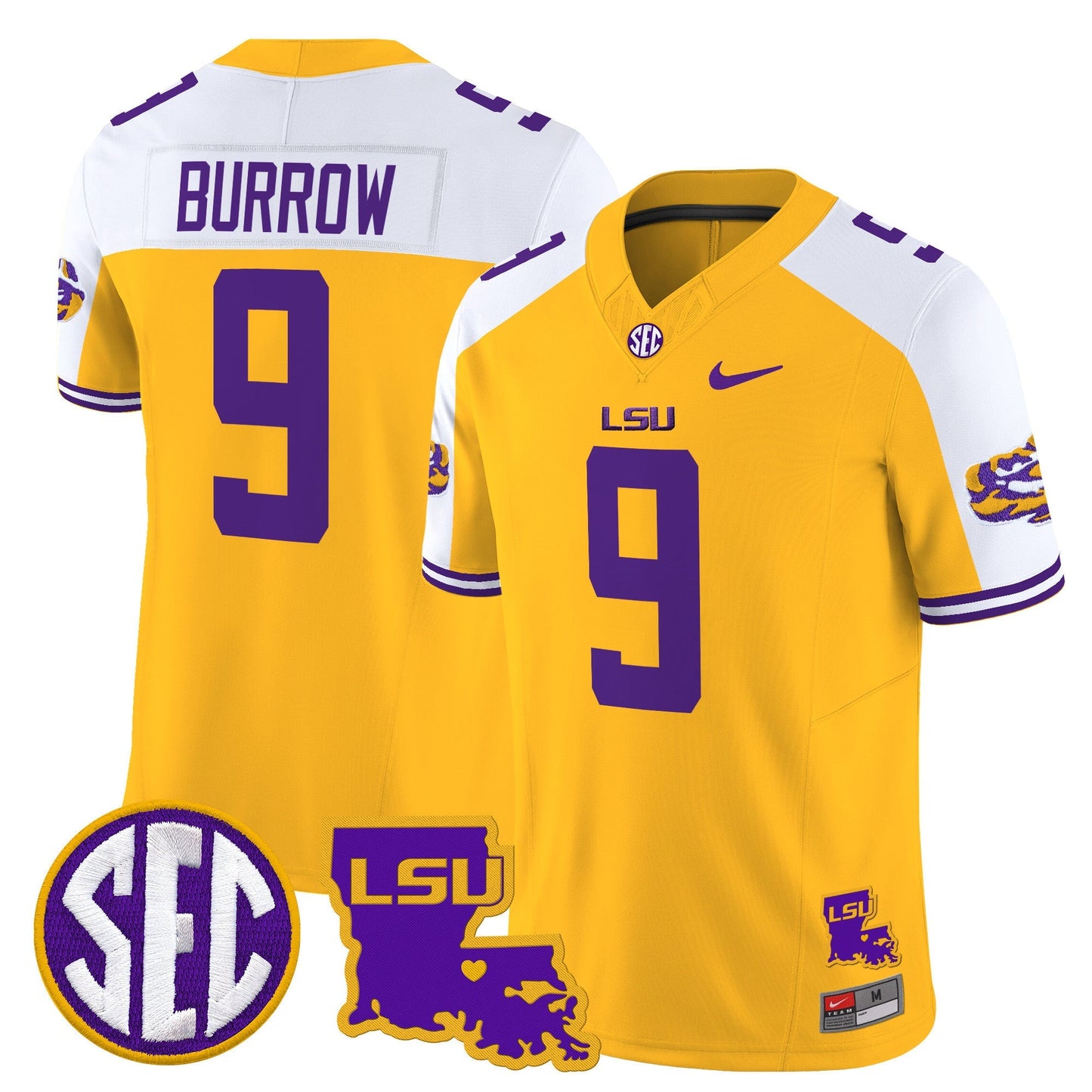 Men's LSU Tigers 2025 Louisiana Patch Vapor Limited Jersey - All Stitched