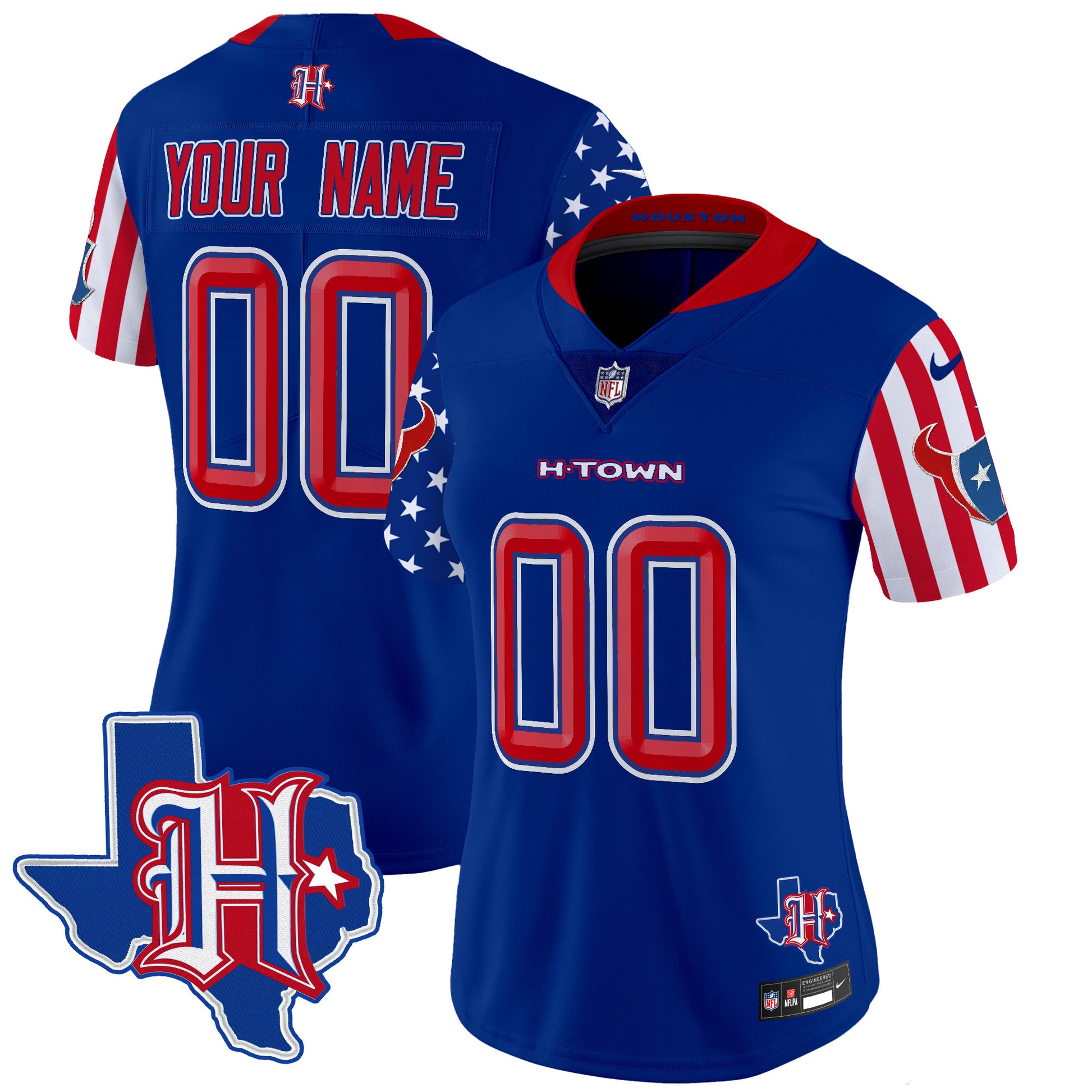 Houston Texans American Style Vapor Limited Custom Jersey - All Stitched