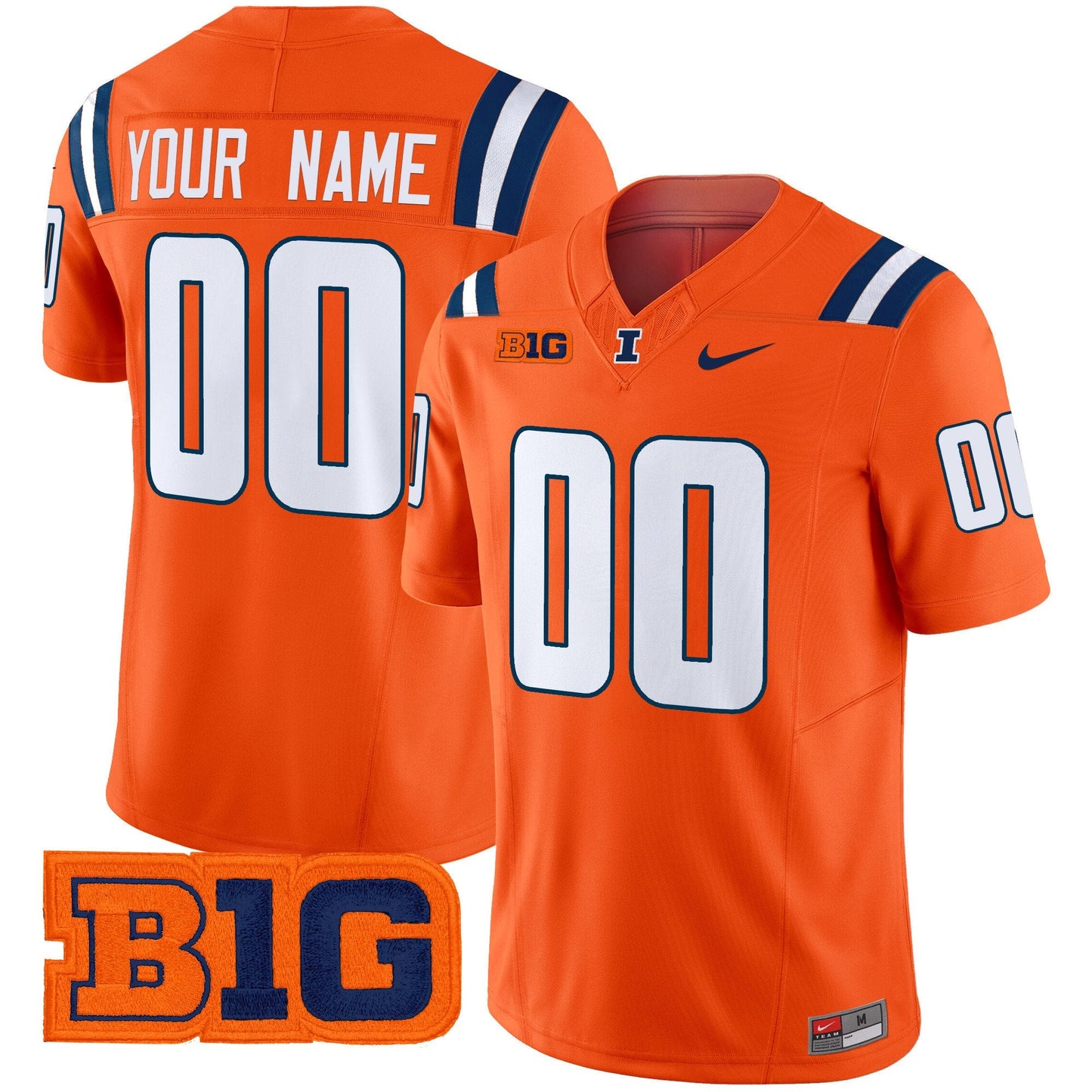 Illinois Fighting Illini 2025 Vapor Limited Custom Jersey - All Stitched