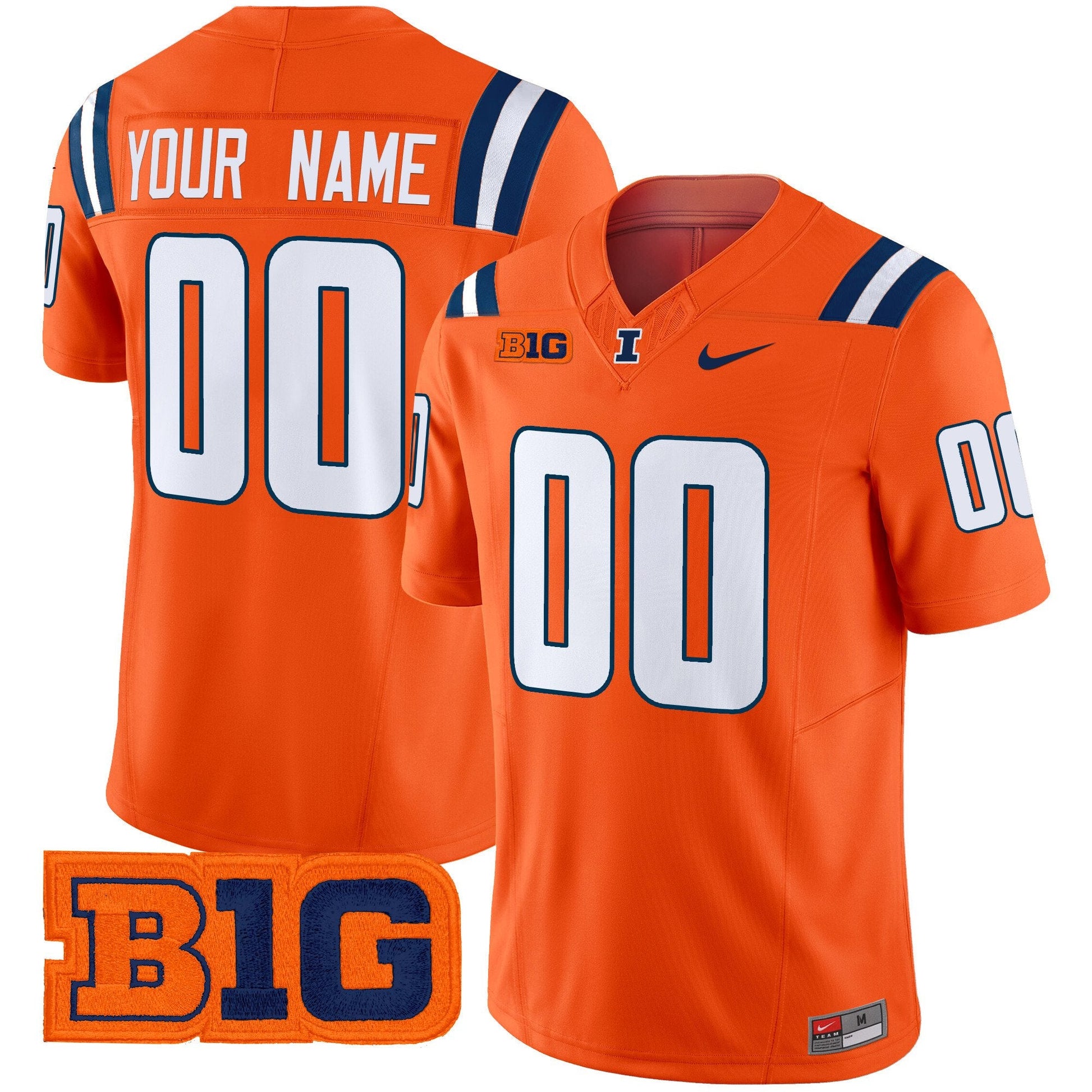 Illinois Fighting Illini 2025 Vapor Limited Custom Jersey - All Stitched