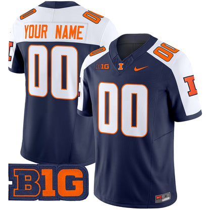 Illinois Fighting Illini 2025 Vapor Limited Custom Jersey - All Stitched