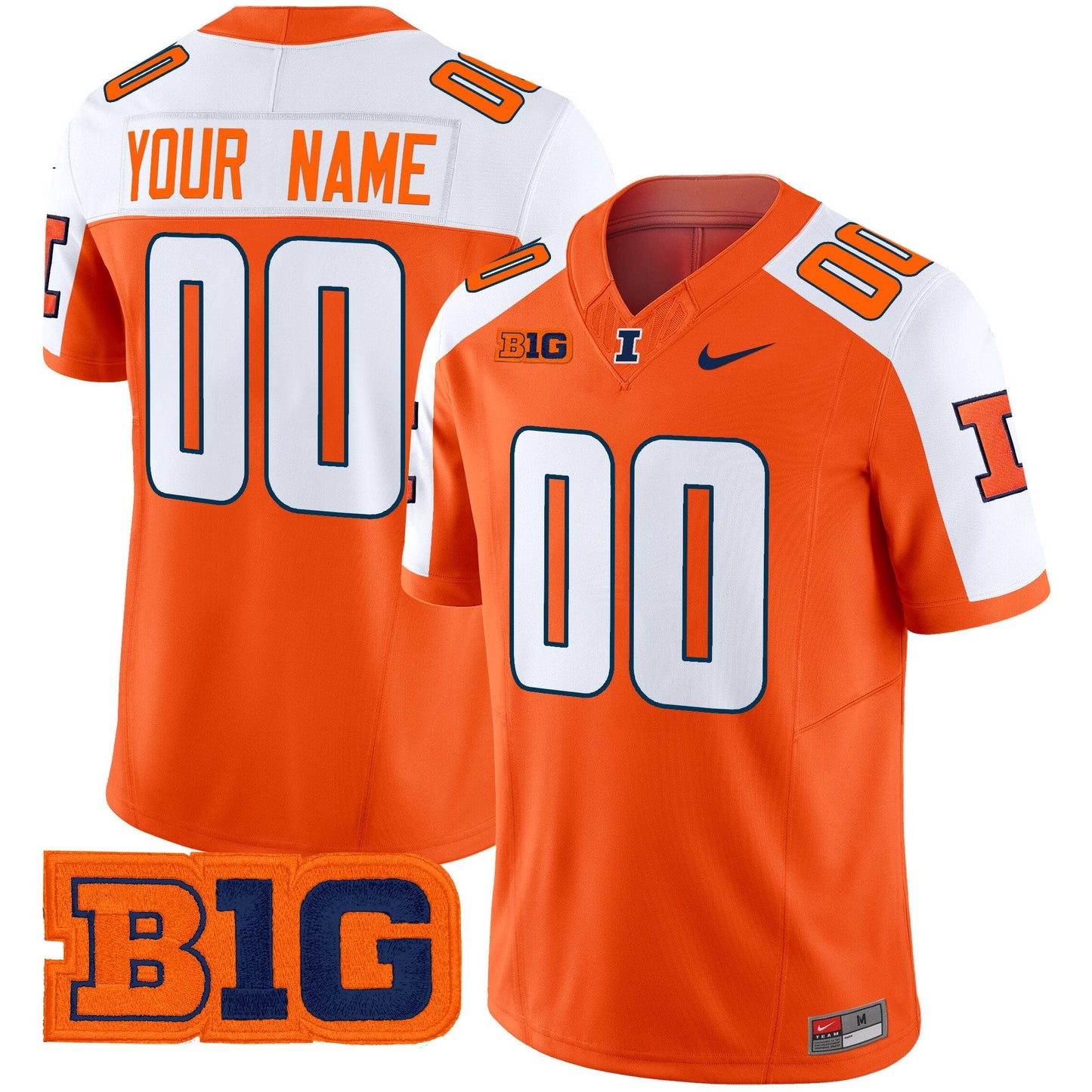 Illinois Fighting Illini 2025 Vapor Limited Custom Jersey - All Stitched