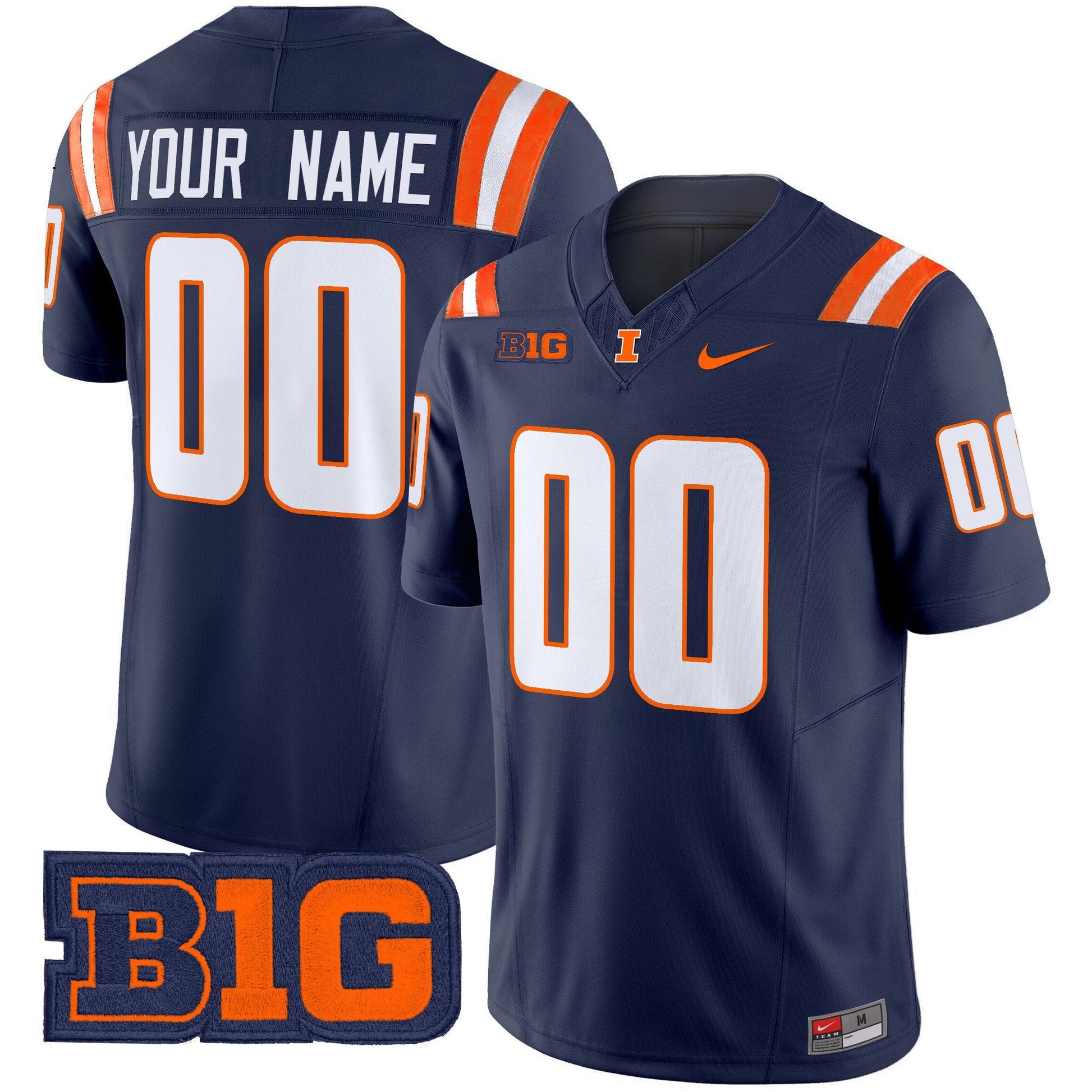 Illinois Fighting Illini 2025 Vapor Limited Custom Jersey - All Stitched