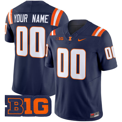 Illinois Fighting Illini 2025 Vapor Limited Custom Jersey - All Stitched