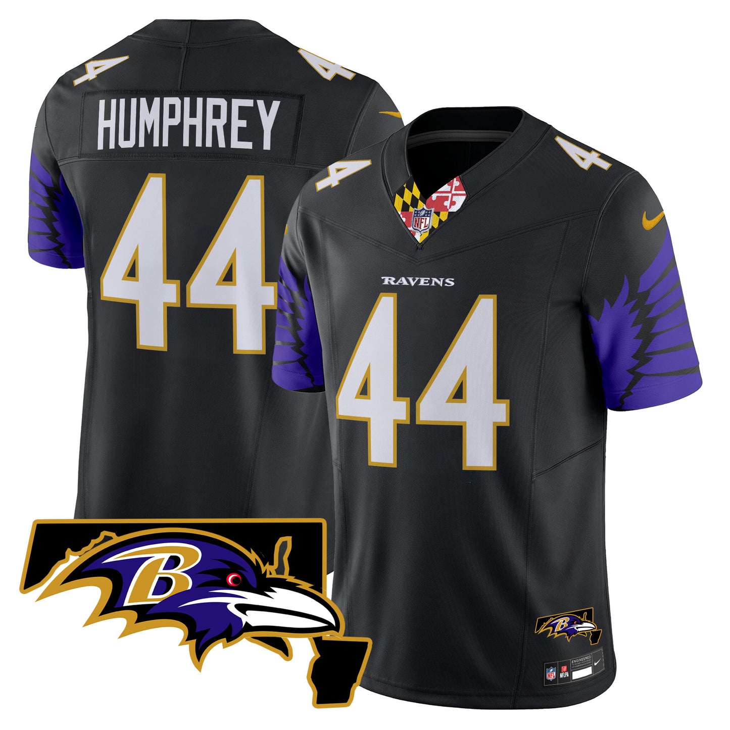 Men's Ravens Maryland Patch Vapor Limited Jersey V2 - All Stitched