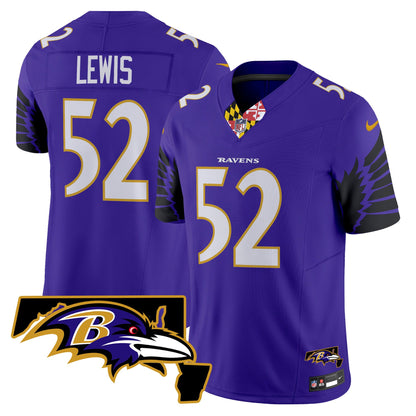 Men's Ravens Maryland Patch Vapor Limited Jersey V2 - All Stitched