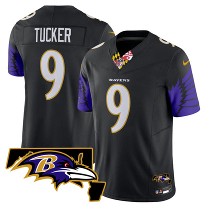Men's Ravens Maryland Patch Vapor Limited Jersey V2 - All Stitched
