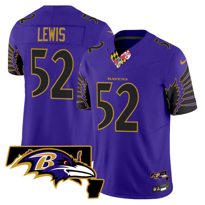 Men's Ravens Maryland Patch Vapor Limited Jersey V2 - All Stitched