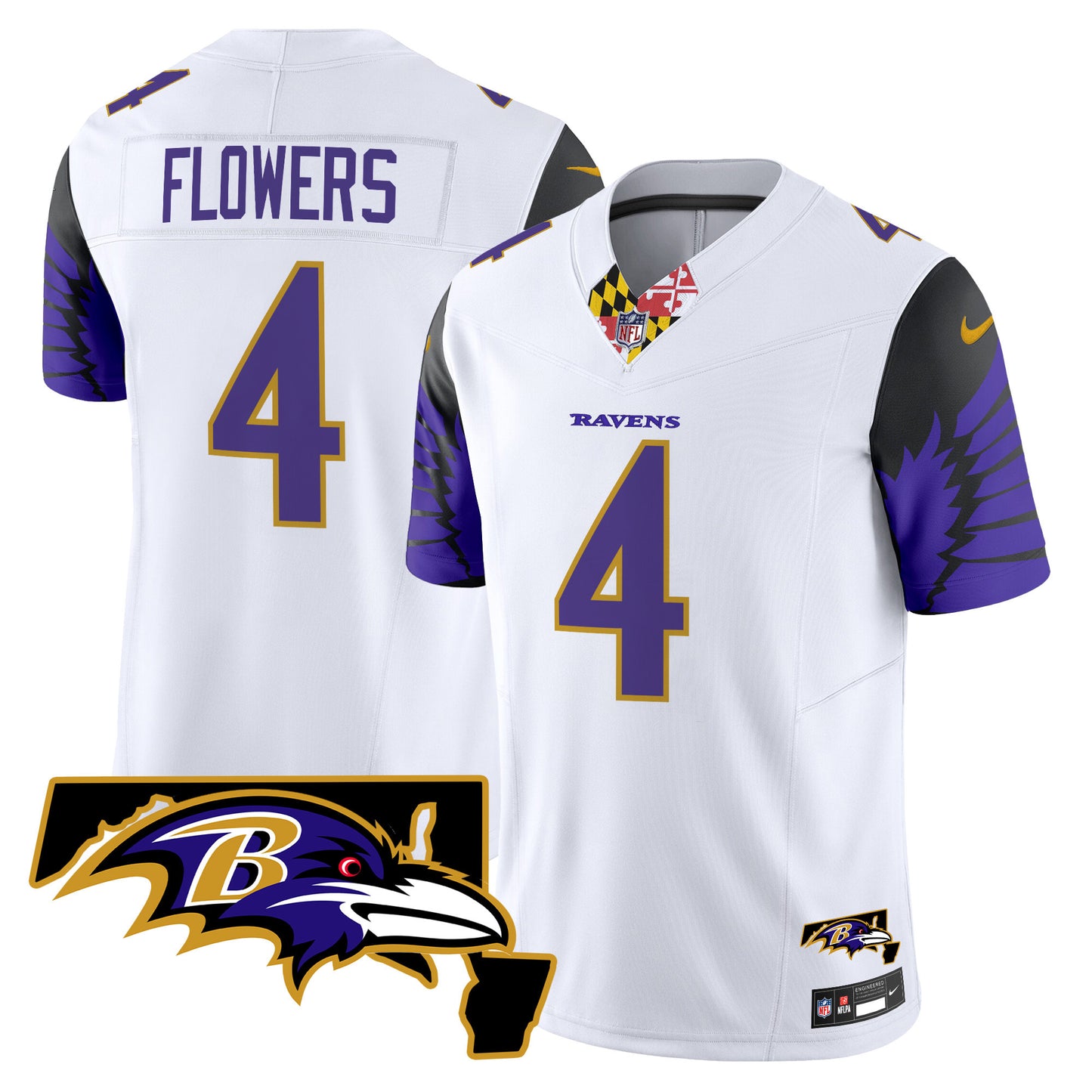 Men's Ravens Maryland Patch Vapor Limited Jersey V2 - All Stitched