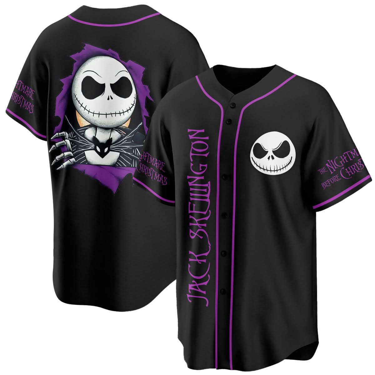 The Nightmare Before Christmas Jersey - Printed 409VTHNJS016