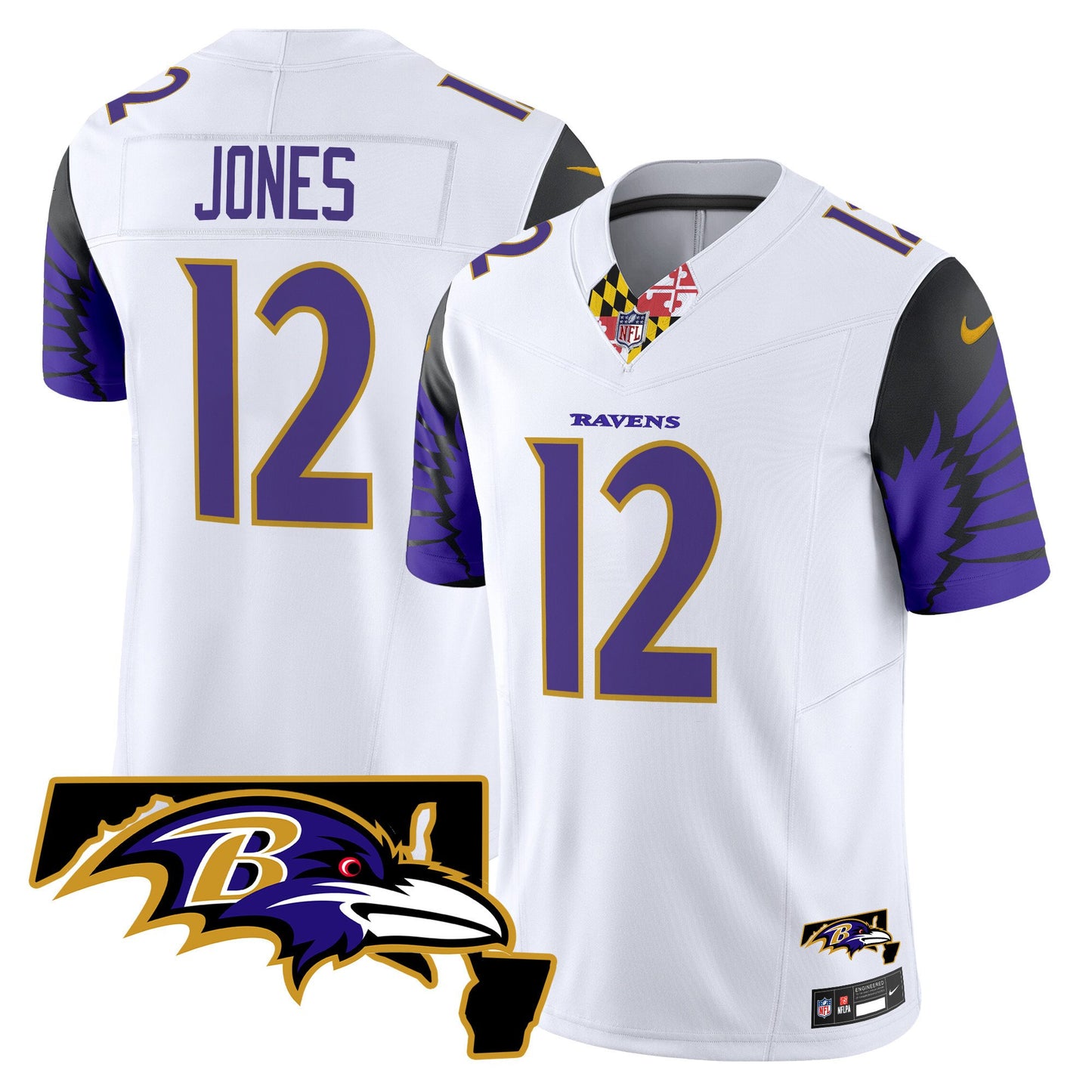 Men's Ravens Maryland Patch Vapor Limited Jersey V2 - All Stitched