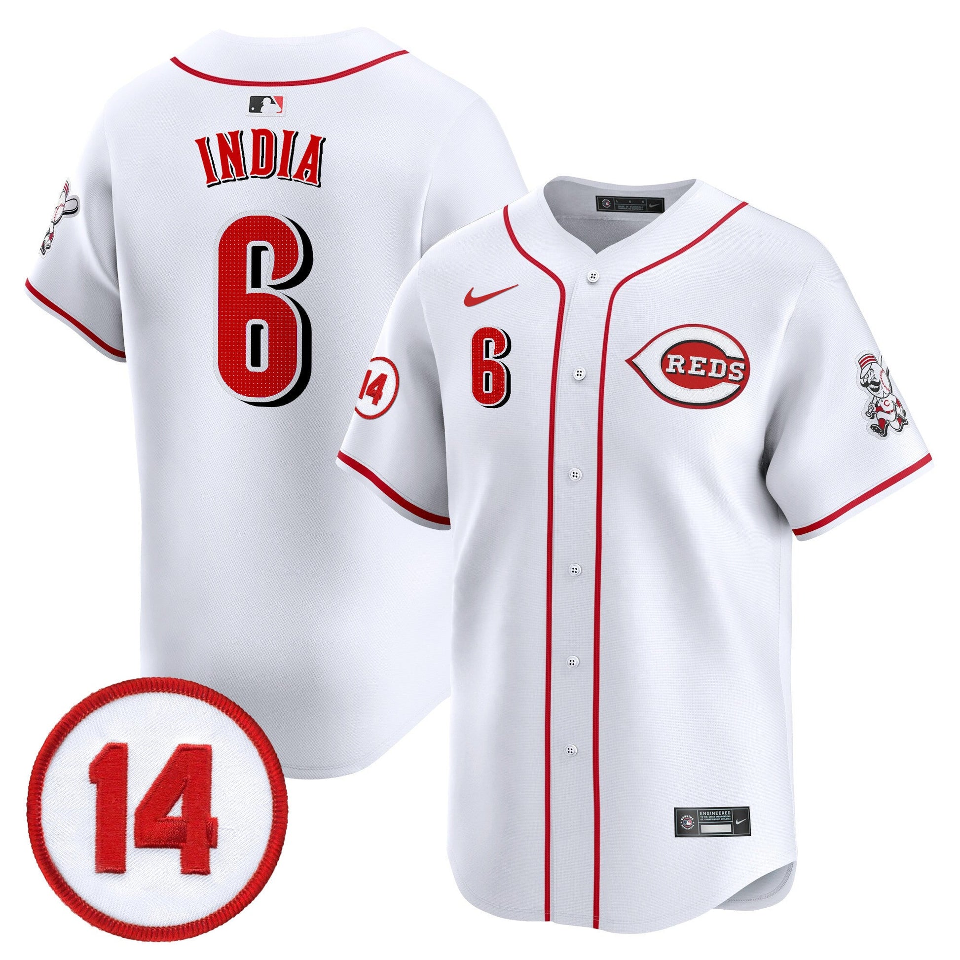 Men's Cincinnati Reds Pete Rose Patch Vapor Premier Limited Jersey - All Stitched