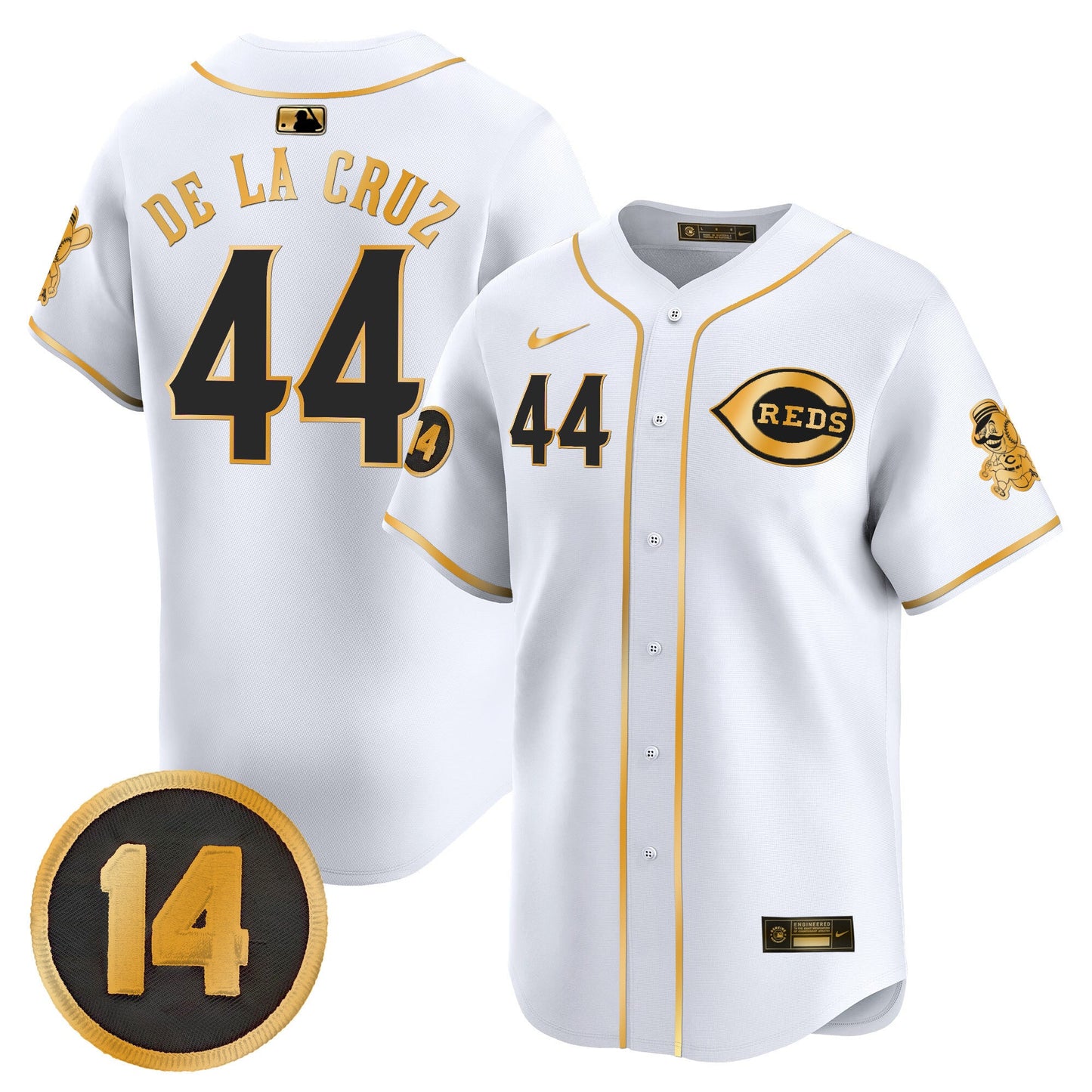 Men's Cincinnati Reds Pete Rose Patch Vapor Premier Limited Jersey - All Stitched