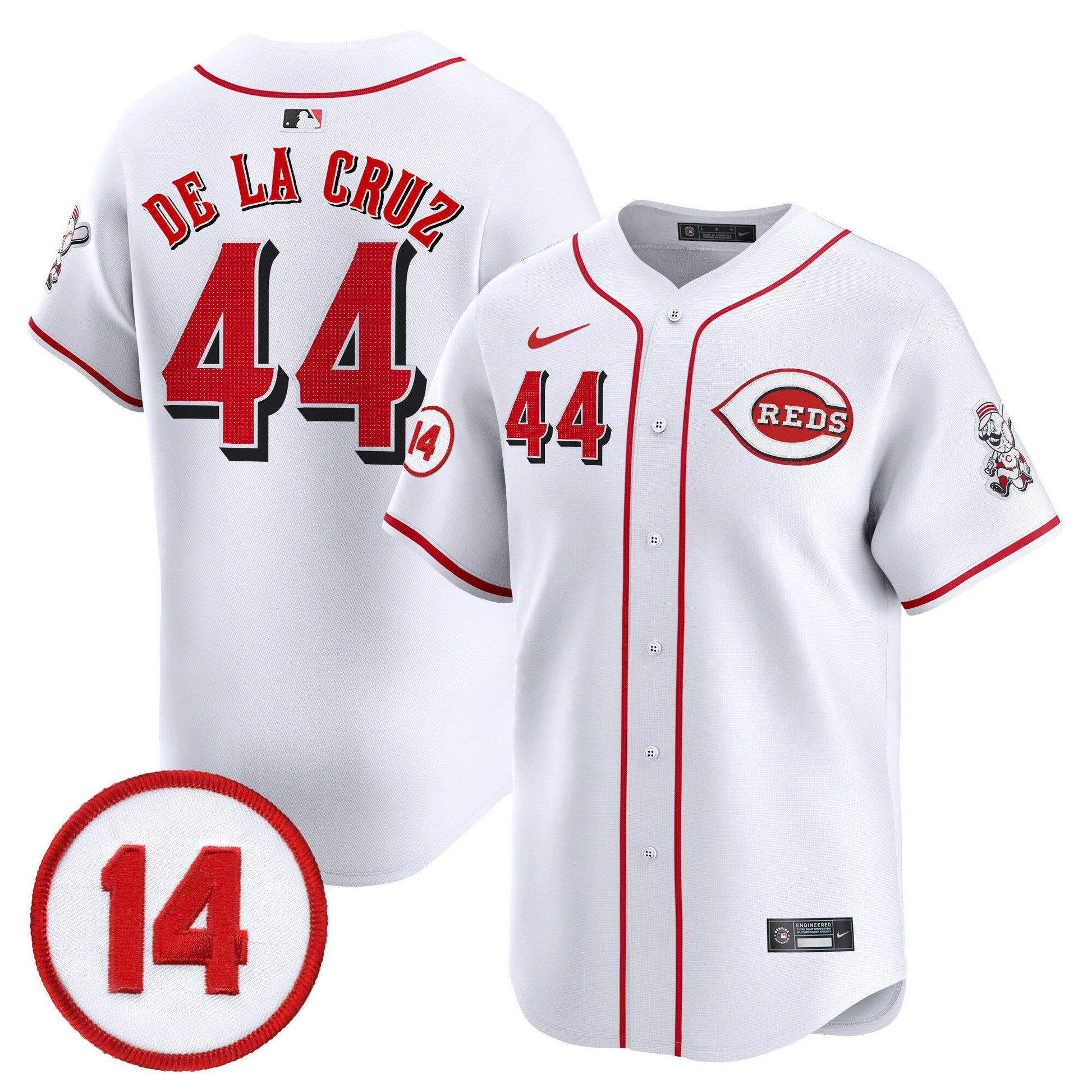 Men's Cincinnati Reds Pete Rose Patch Vapor Premier Limited Jersey - All Stitched