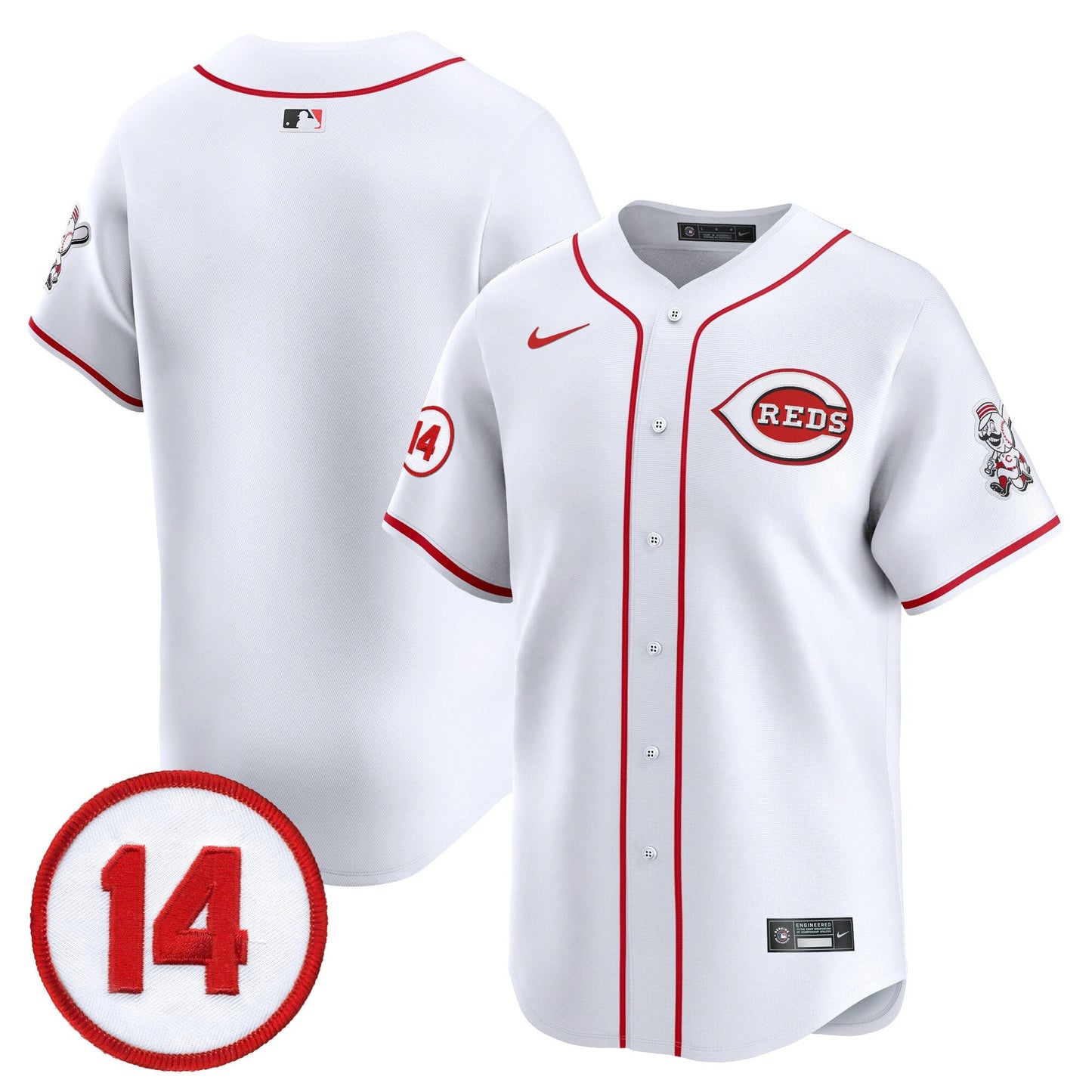 Men's Cincinnati Reds Pete Rose Patch Vapor Premier Limited Jersey - All Stitched