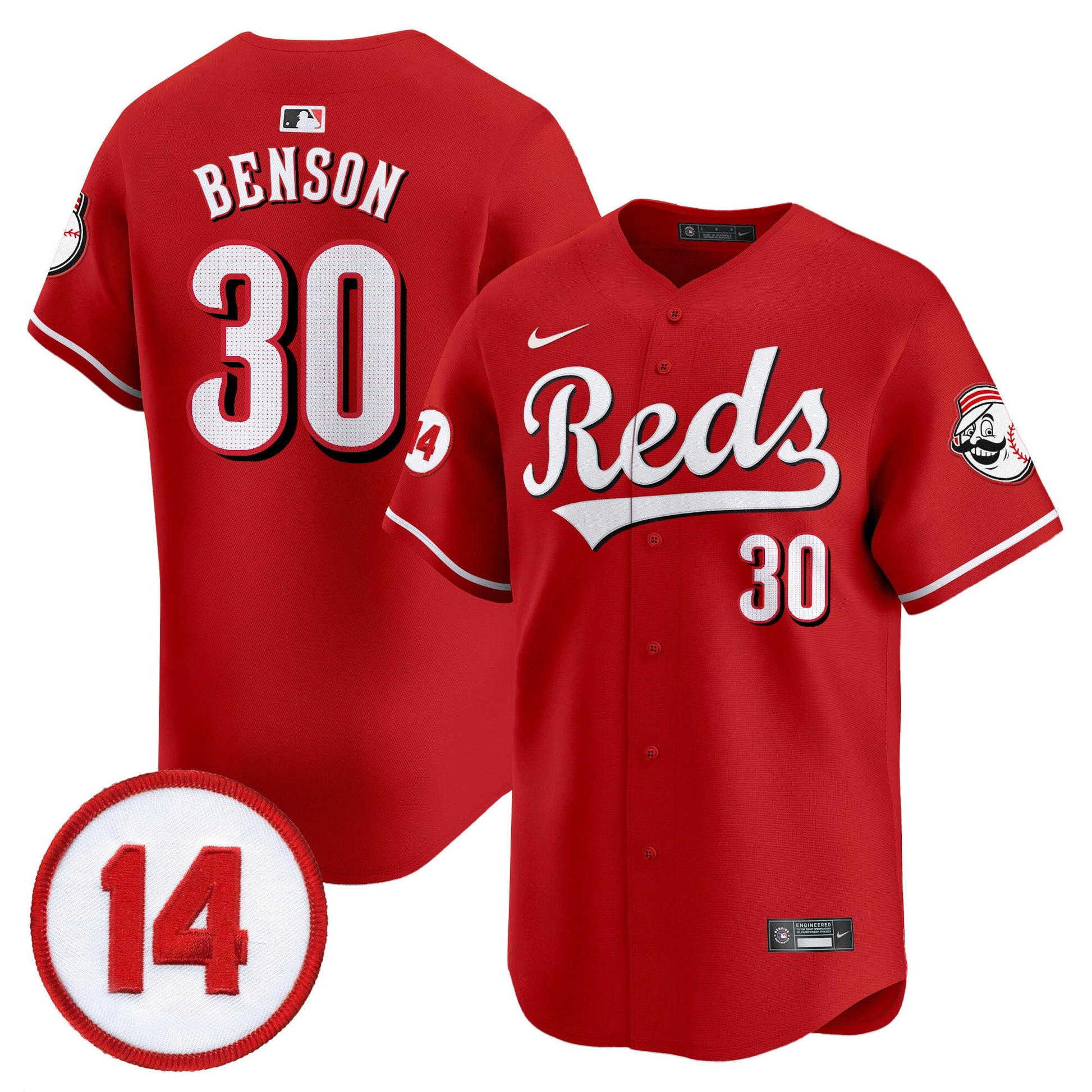 Men's Cincinnati Reds Pete Rose Patch Vapor Premier Limited Jersey - All Stitched