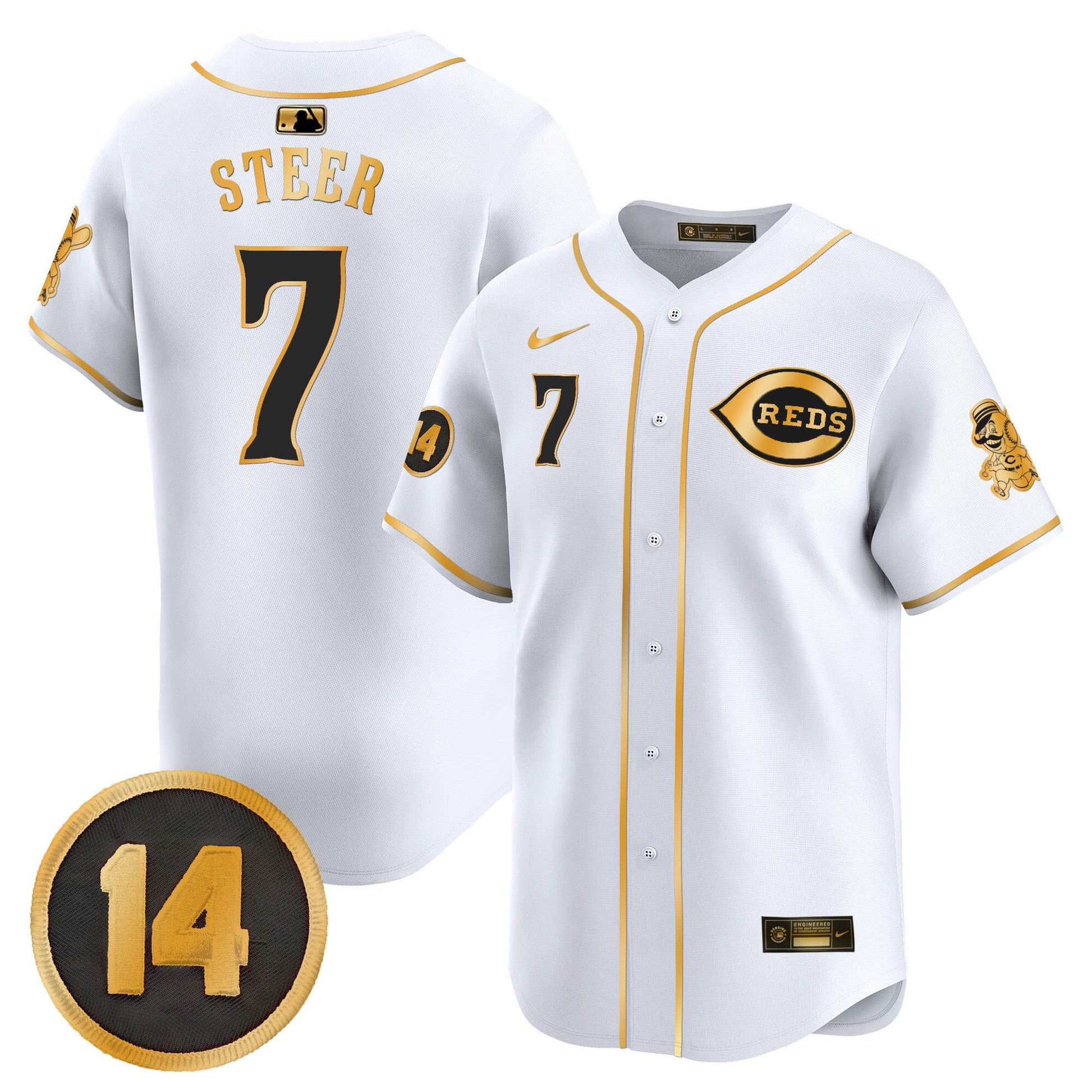 Men's Cincinnati Reds Pete Rose Patch Vapor Premier Limited Jersey - All Stitched