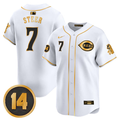 Men's Cincinnati Reds Pete Rose Patch Vapor Premier Limited Jersey - All Stitched