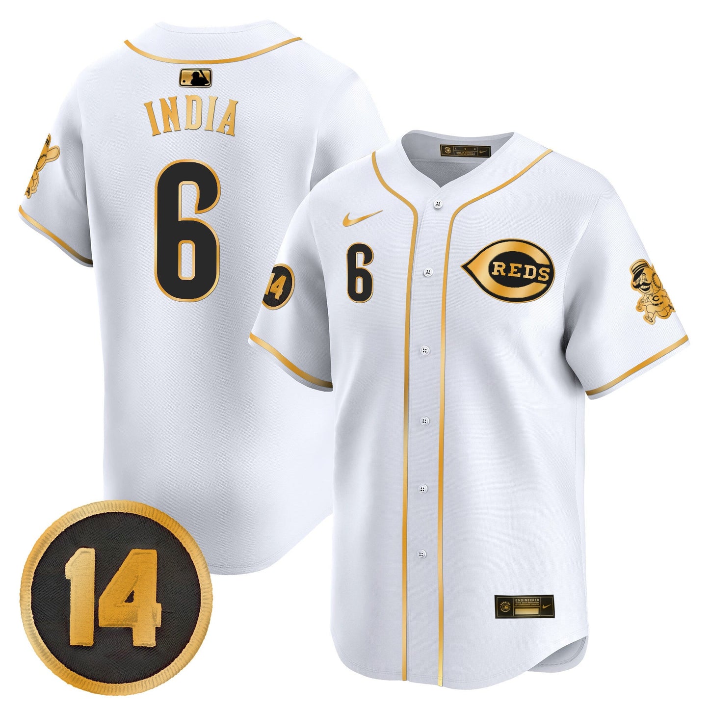 Men's Cincinnati Reds Pete Rose Patch Vapor Premier Limited Jersey - All Stitched