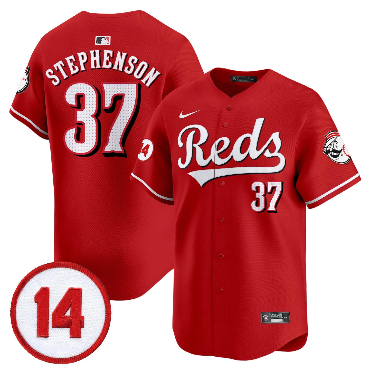 Men's Cincinnati Reds Pete Rose Patch Vapor Premier Limited Jersey - All Stitched
