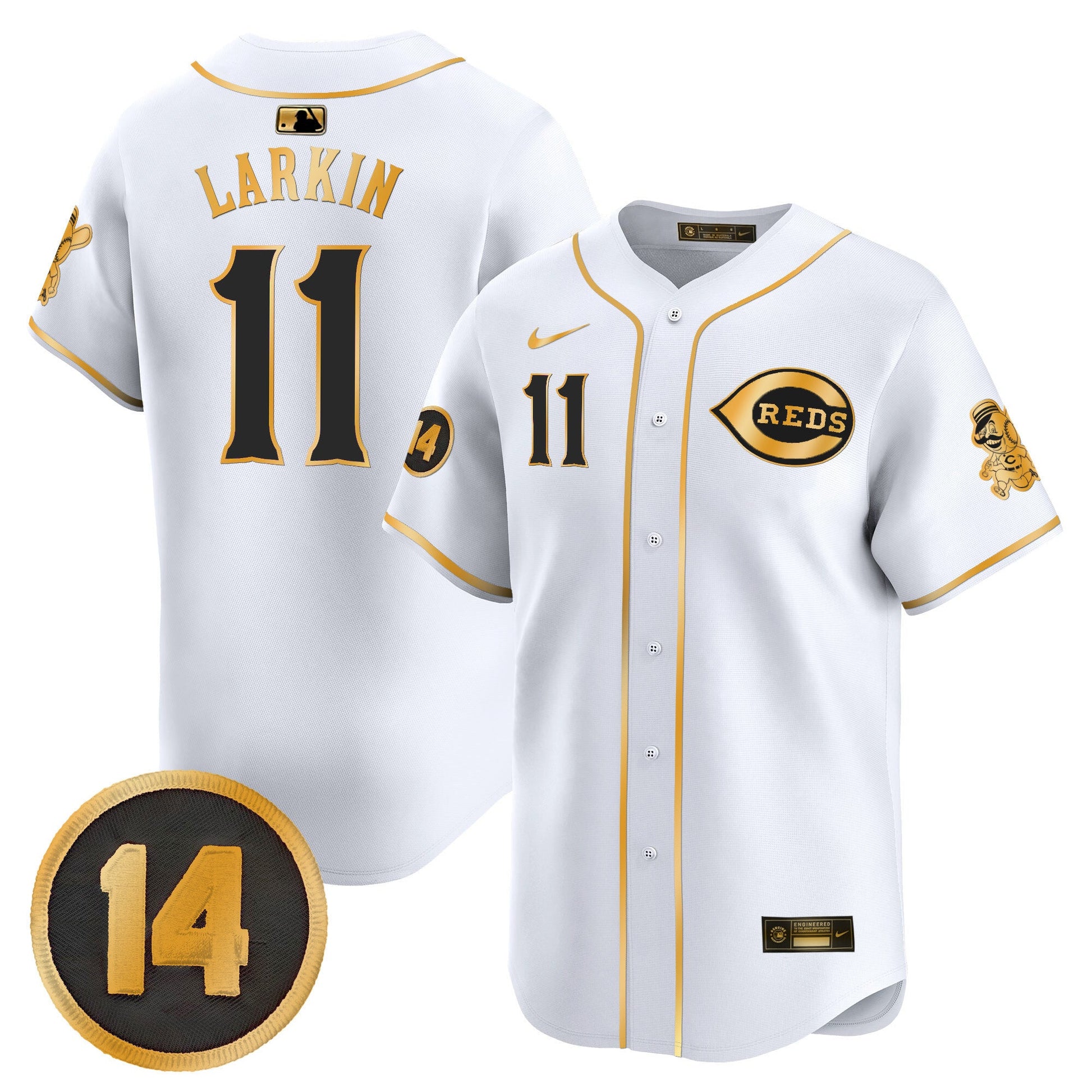 Men's Cincinnati Reds Pete Rose Patch Vapor Premier Limited Jersey - All Stitched