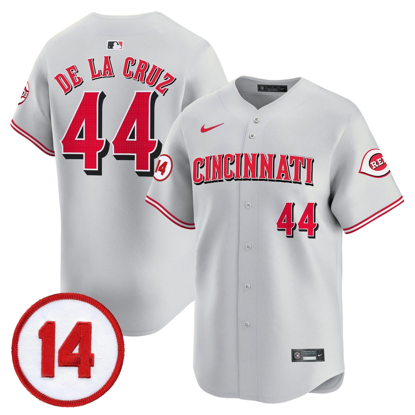 Men's Cincinnati Reds Pete Rose Patch Vapor Premier Limited Jersey - All Stitched