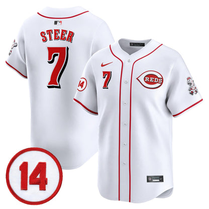 Men's Cincinnati Reds Pete Rose Patch Vapor Premier Limited Jersey - All Stitched