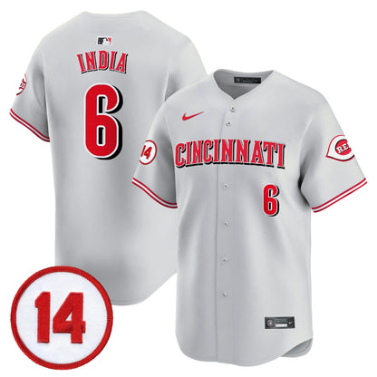Men's Cincinnati Reds Pete Rose Patch Vapor Premier Limited Jersey - All Stitched