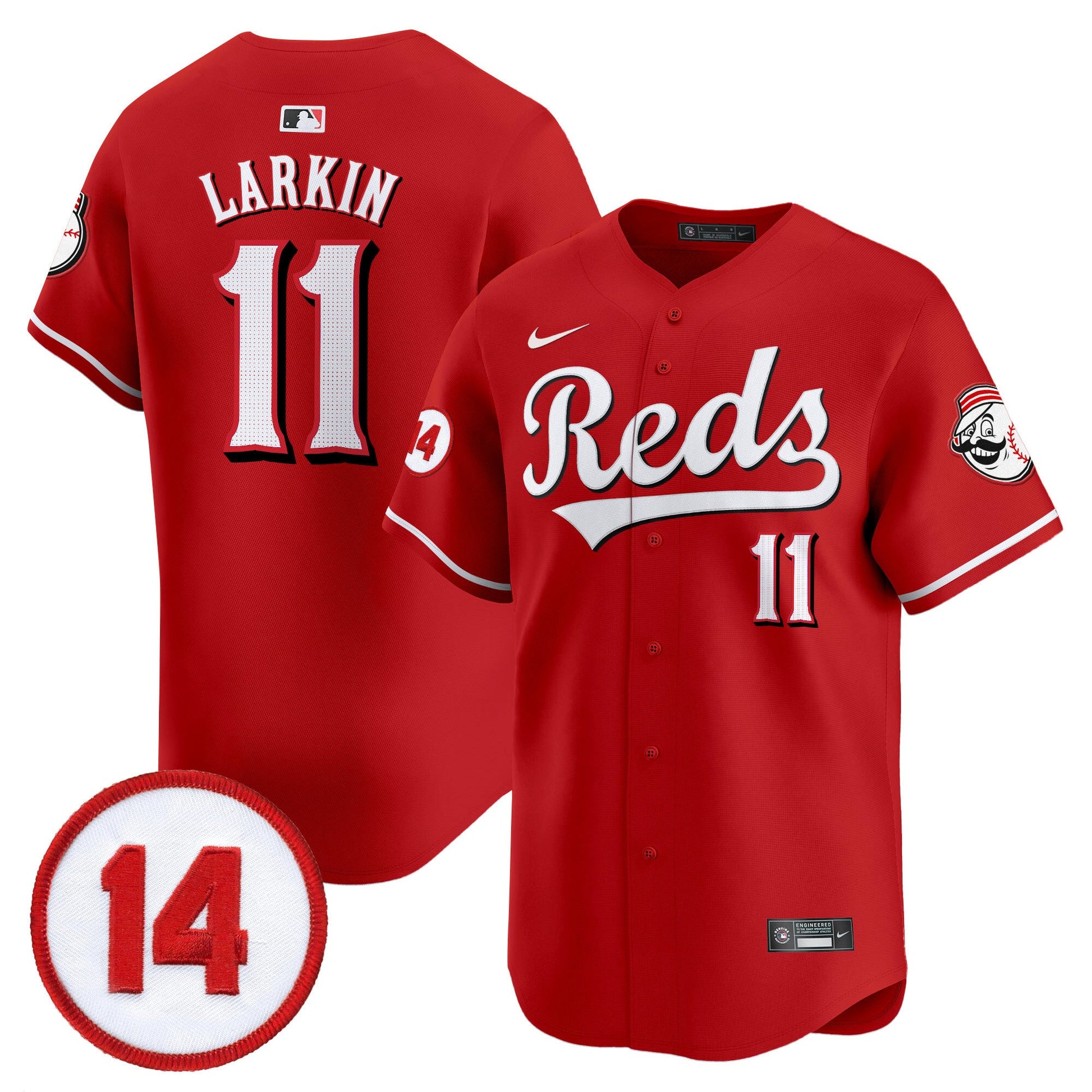Men's Cincinnati Reds Pete Rose Patch Vapor Premier Limited Jersey - All Stitched