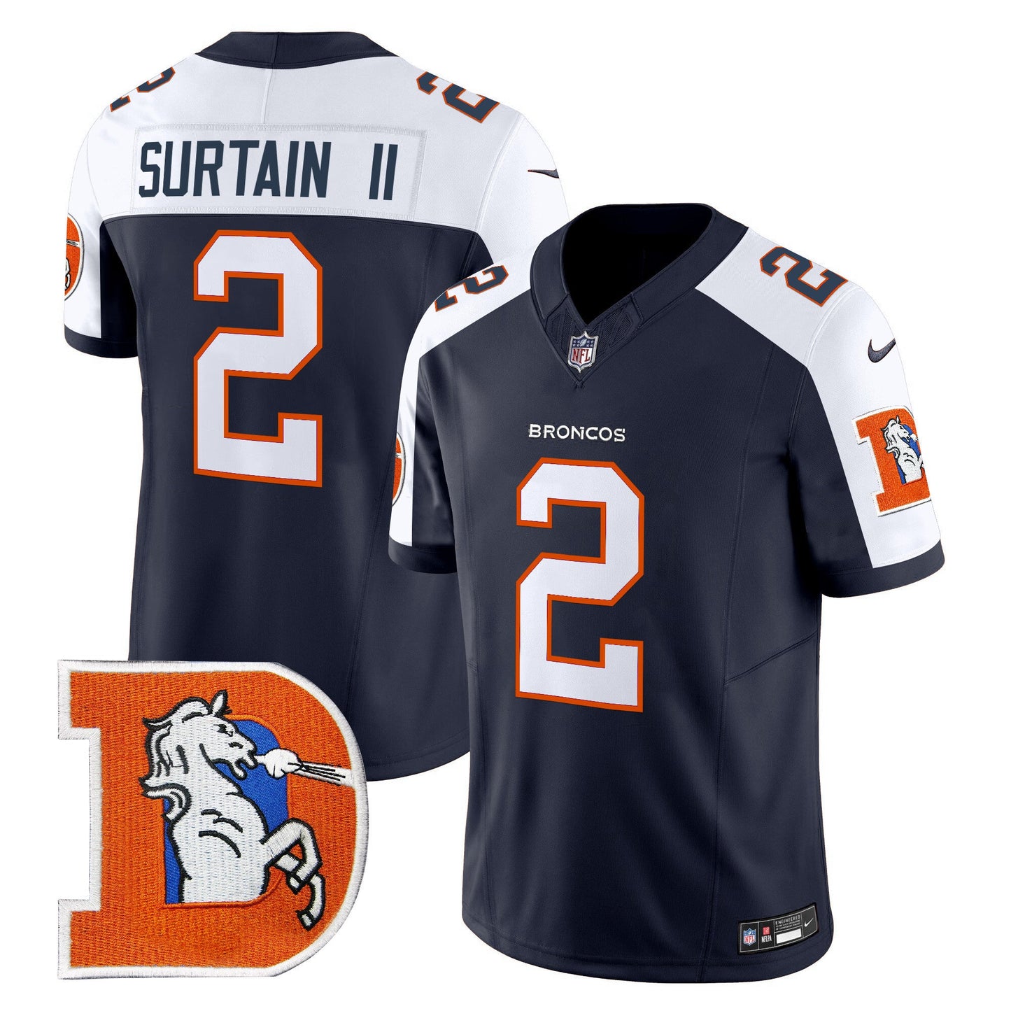 Men's Denver Broncos Throwback Vapor Limited Jersey V2 - All Stitched