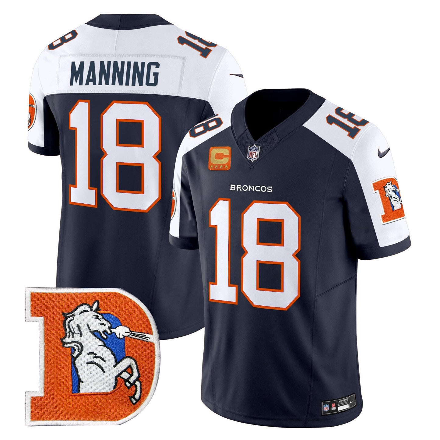 Men's Denver Broncos Throwback Vapor Limited Jersey V2 - All Stitched