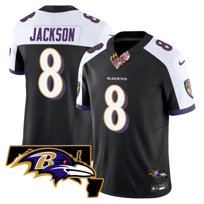 Men's Ravens Maryland Patch Vapor Limited Jersey V3 - All Stitched