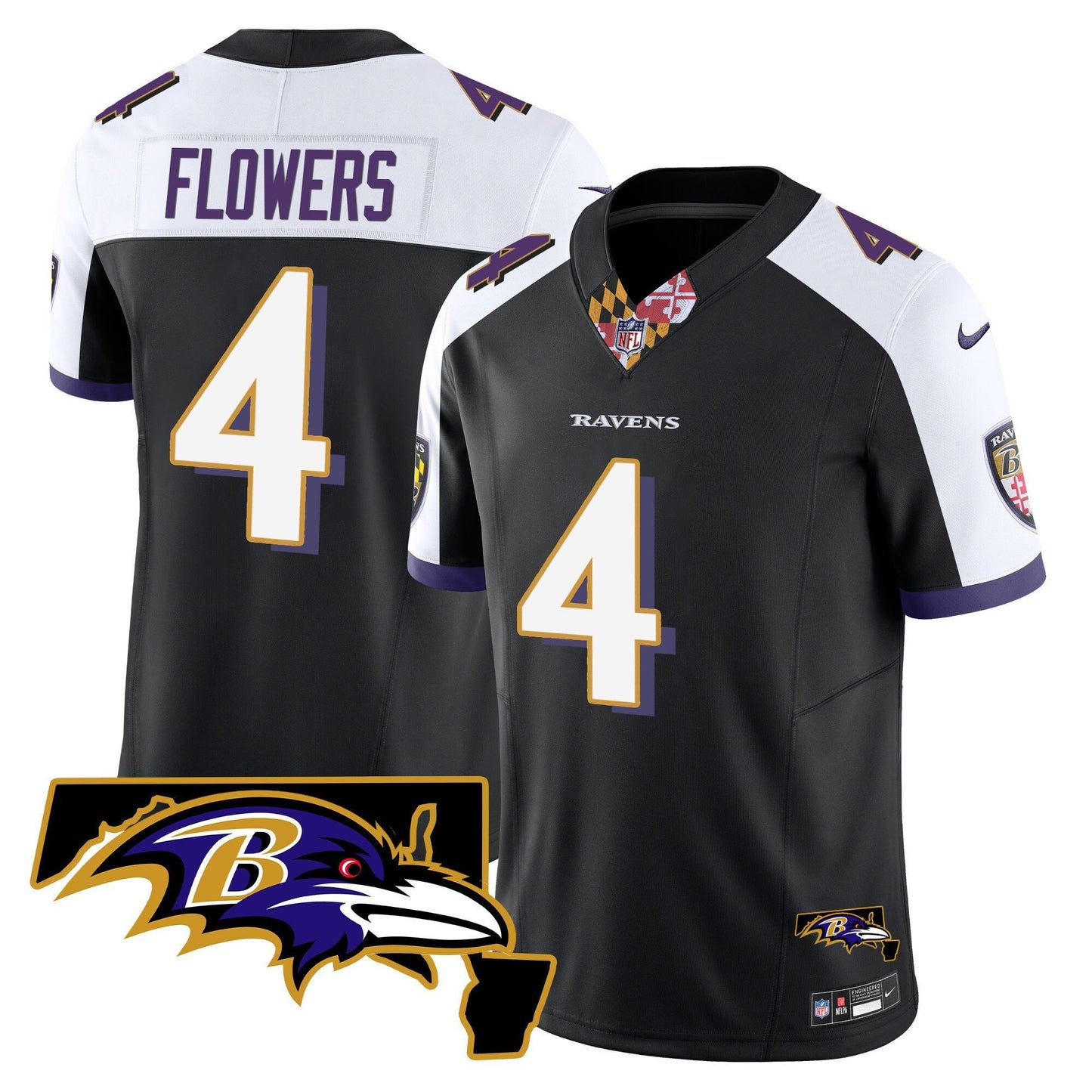 Men's Ravens Maryland Patch Vapor Limited Jersey V3 - All Stitched