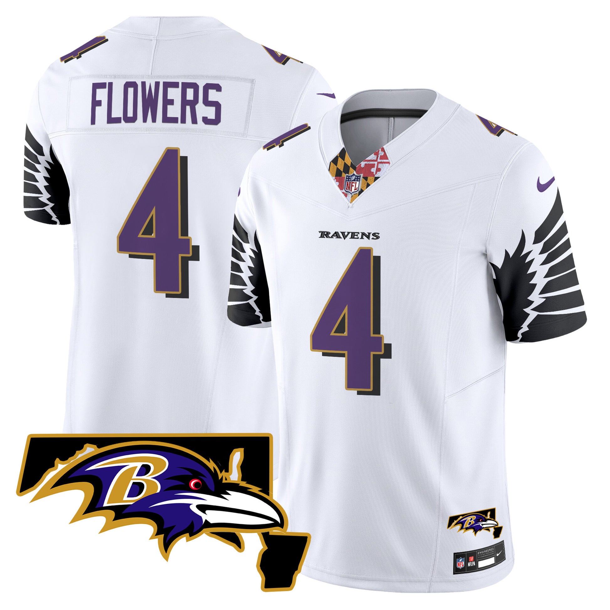 Men's Ravens Maryland Patch Vapor Limited Jersey V3 - All Stitched