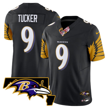 Men's Ravens Maryland Patch Vapor Limited Jersey V3 - All Stitched