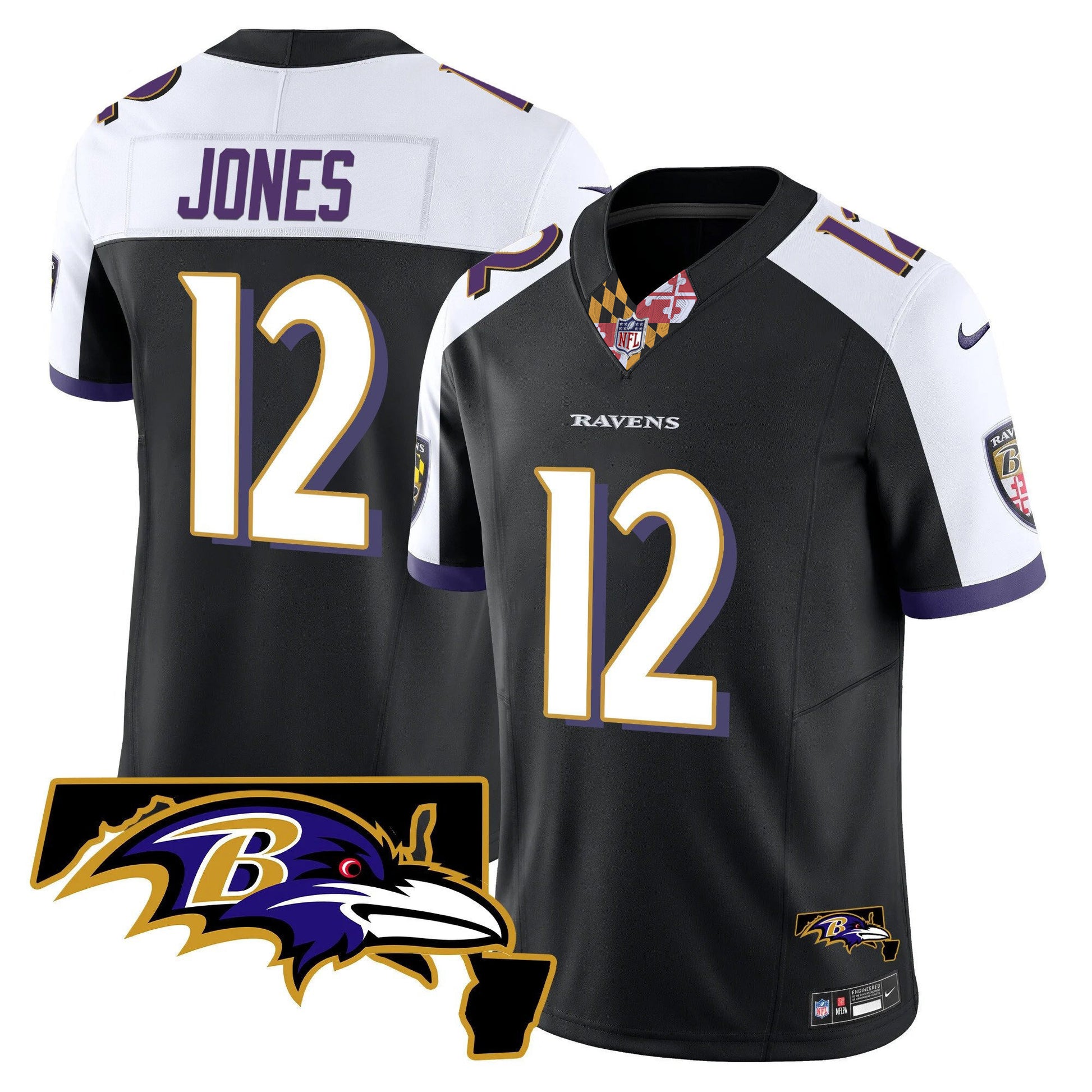 Men's Ravens Maryland Patch Vapor Limited Jersey V3 - All Stitched