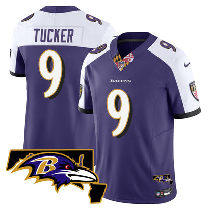 Men's Ravens Maryland Patch Vapor Limited Jersey V3 - All Stitched