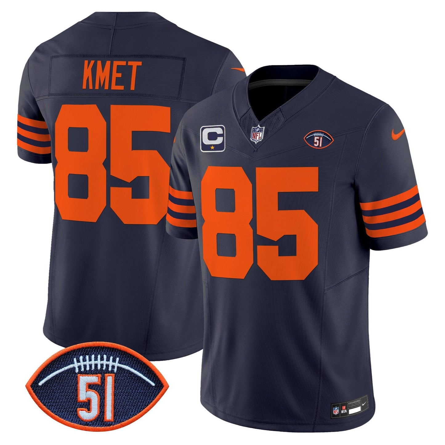 Men's Chicago Bears Dick Butkus Patch Throwback Vapor Limited Jersey - All Stitched