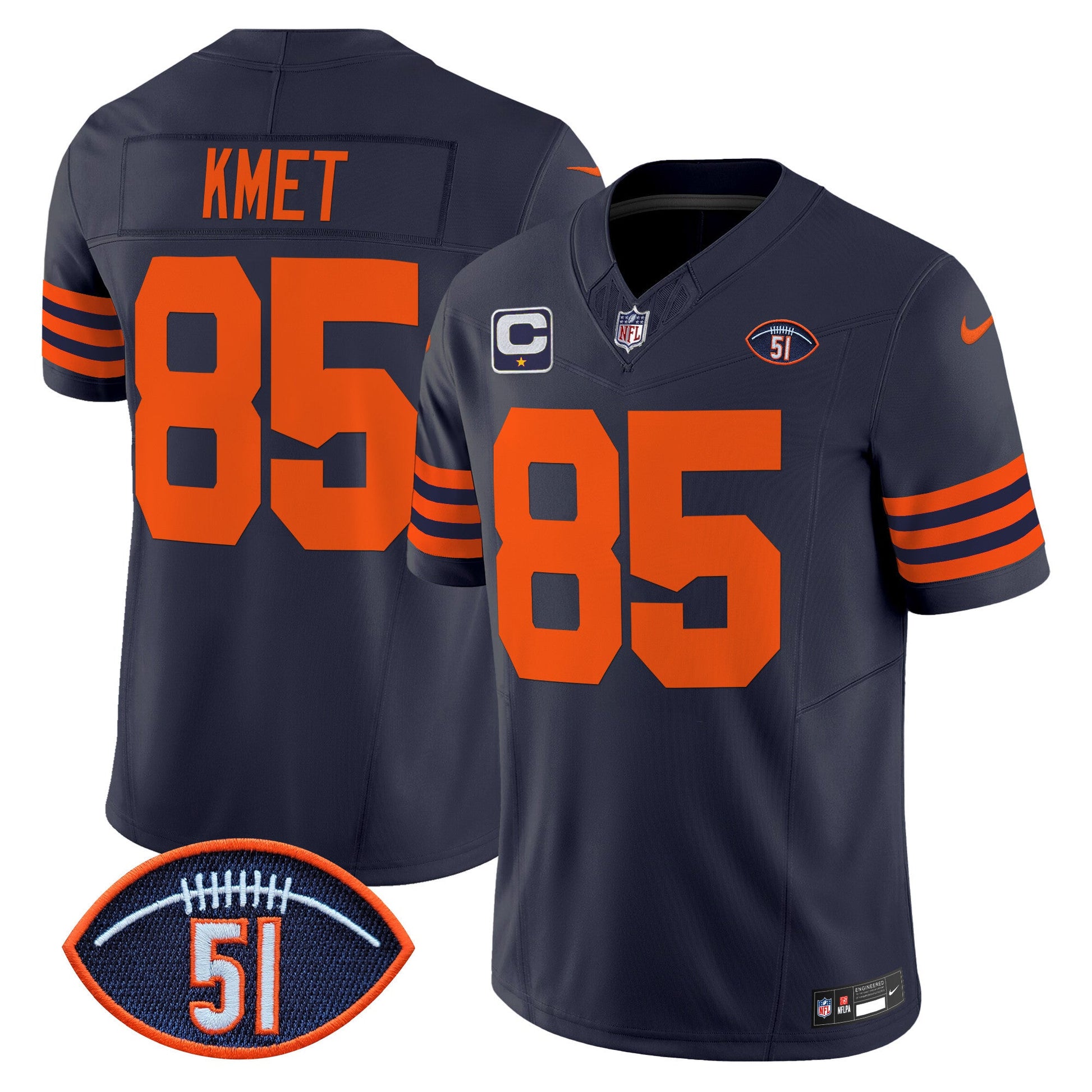 Men's Chicago Bears Dick Butkus Patch Throwback Vapor Limited Jersey - All Stitched