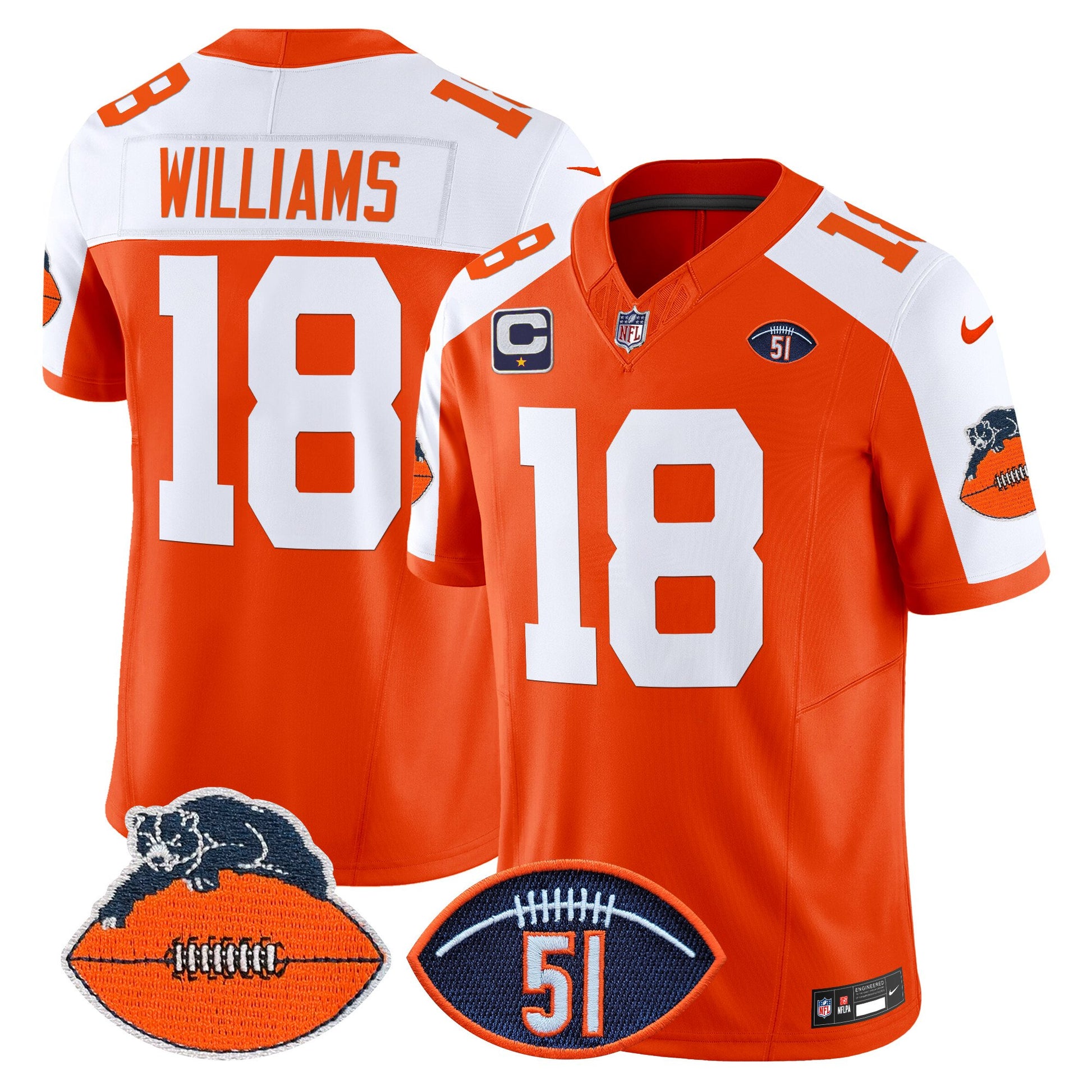 Men's Chicago Bears Dick Butkus Patch Throwback Vapor Limited Jersey - All Stitched