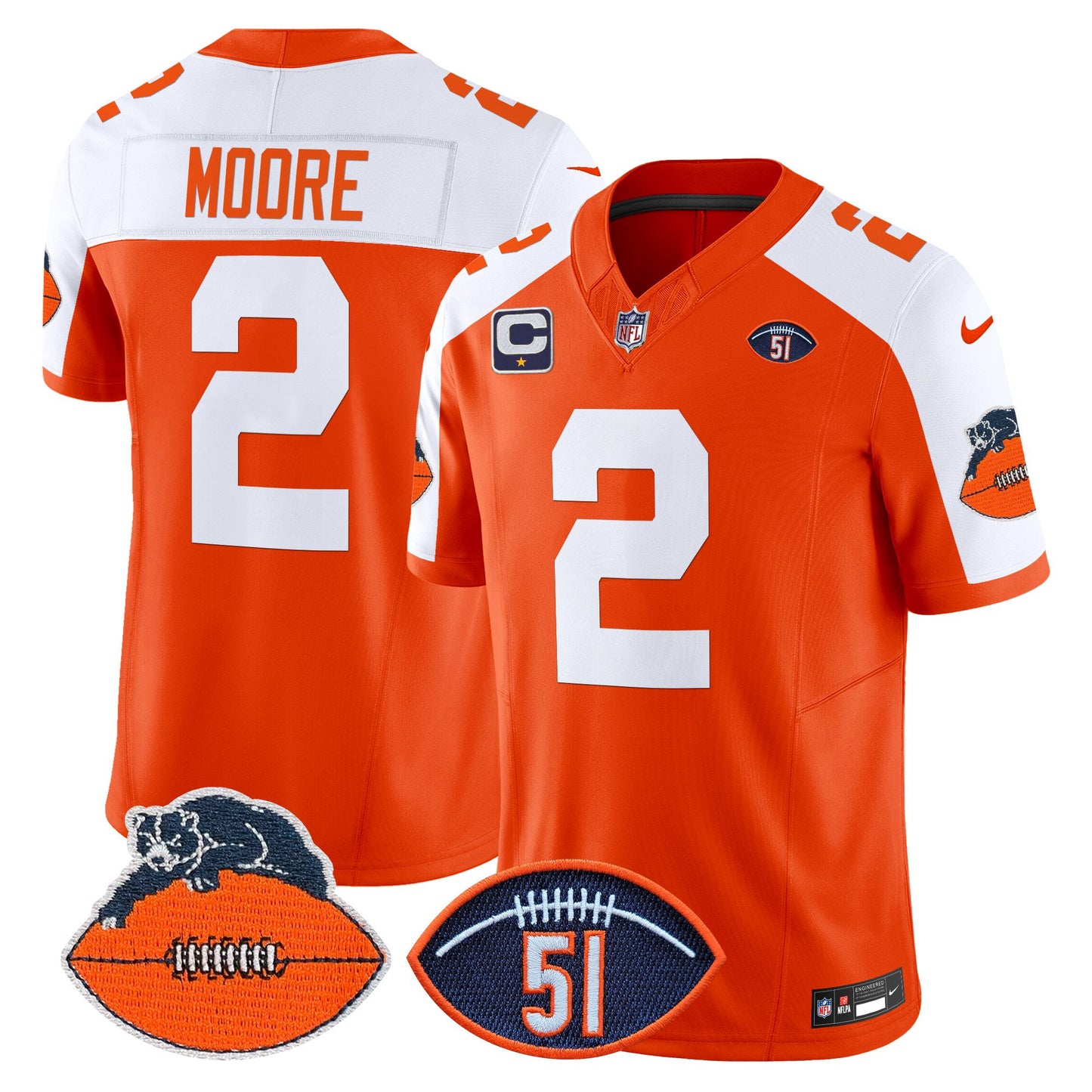 Men's Chicago Bears Dick Butkus Patch Throwback Vapor Limited Jersey - All Stitched