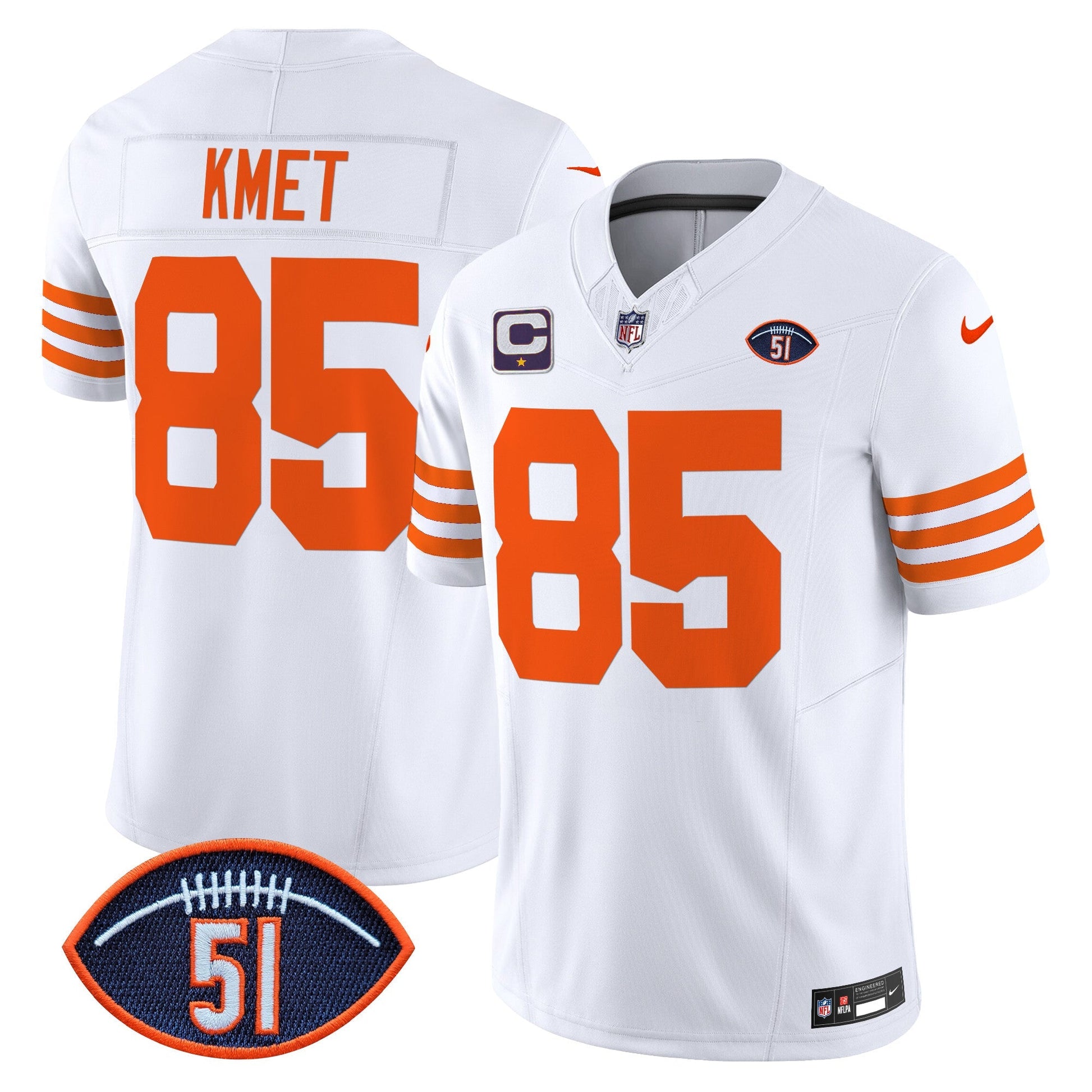 CHI Dick Butkus Patch Throwback Vapor Limited Jersey - All Stitched