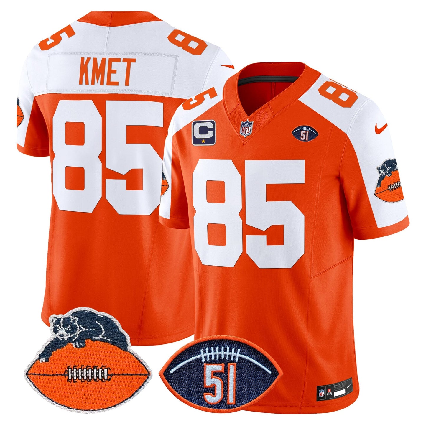 CHI Dick Butkus Patch Throwback Vapor Limited Jersey - All Stitched