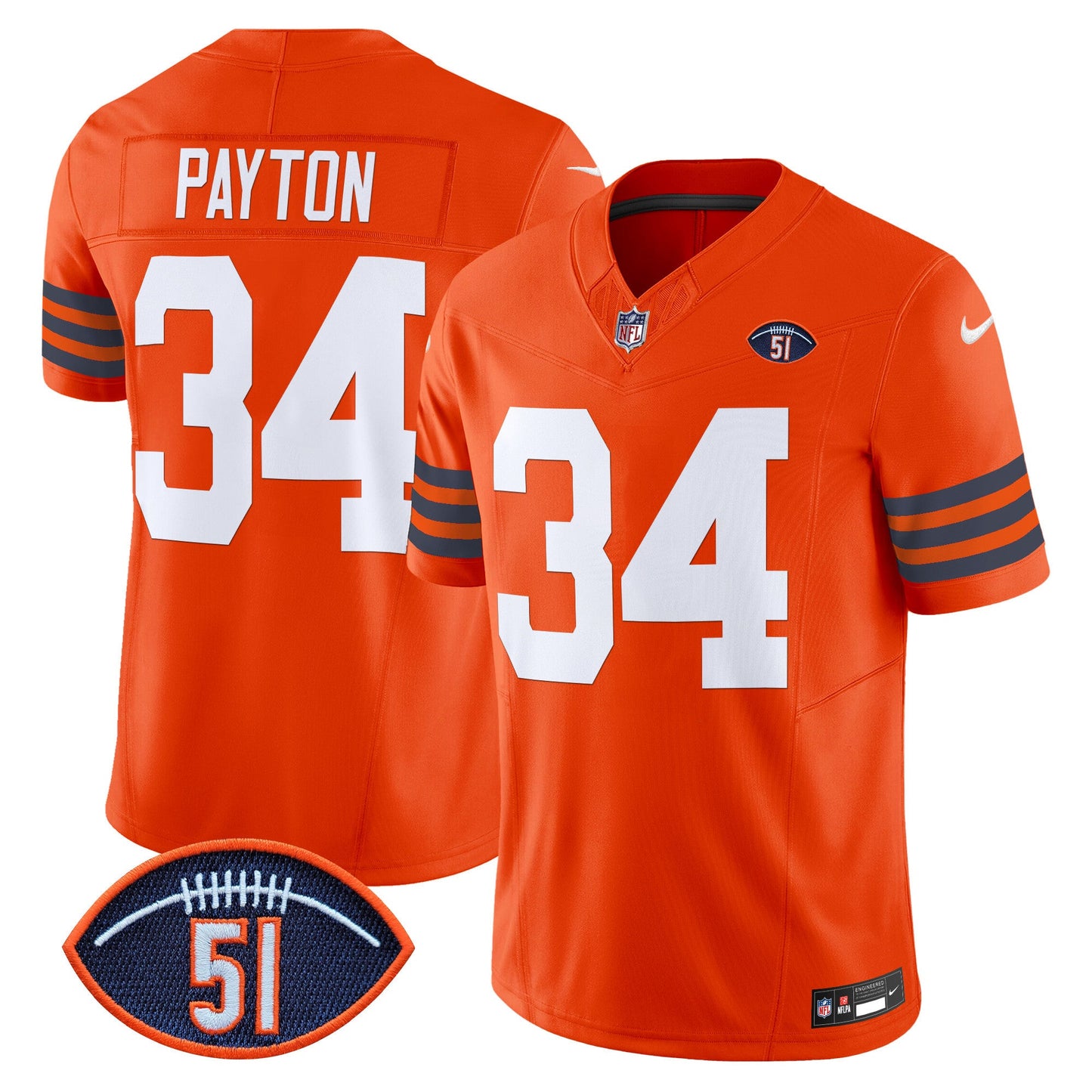 Men's Chicago Bears Dick Butkus Patch Throwback Vapor Limited Jersey - All Stitched