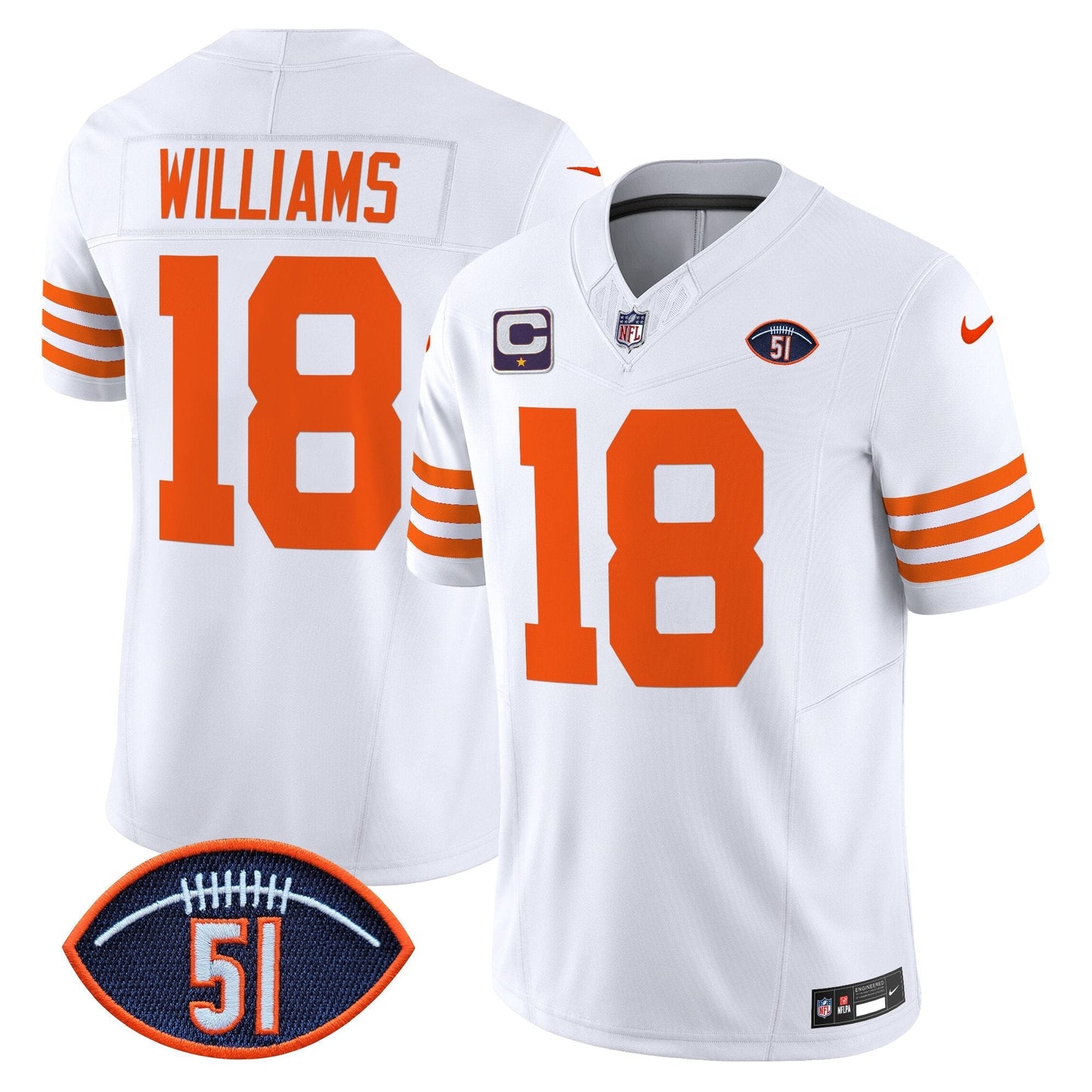 CHI Dick Butkus Patch Throwback Vapor Limited Jersey - All Stitched