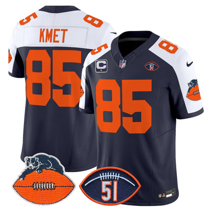 CHI Dick Butkus Patch Throwback Vapor Limited Jersey - All Stitched